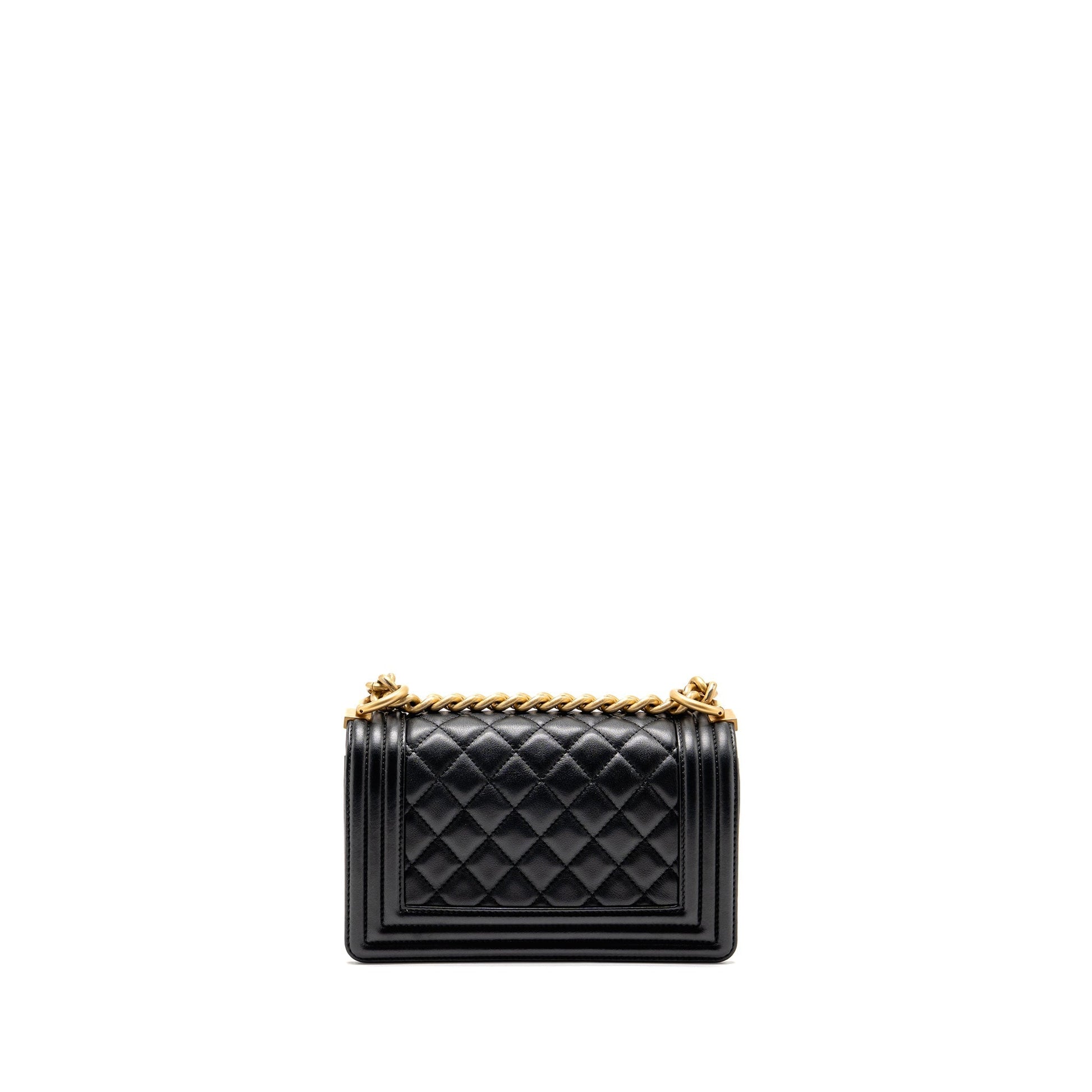Chanel Boy Calfskin GHW Black Small Handbag Black Ghw