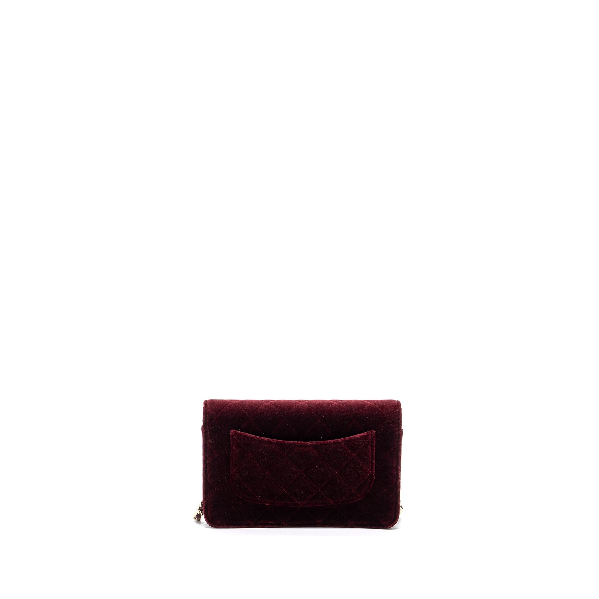 Chanel Crystal Pearl Crush On Velvet Burgundy Wallet Case