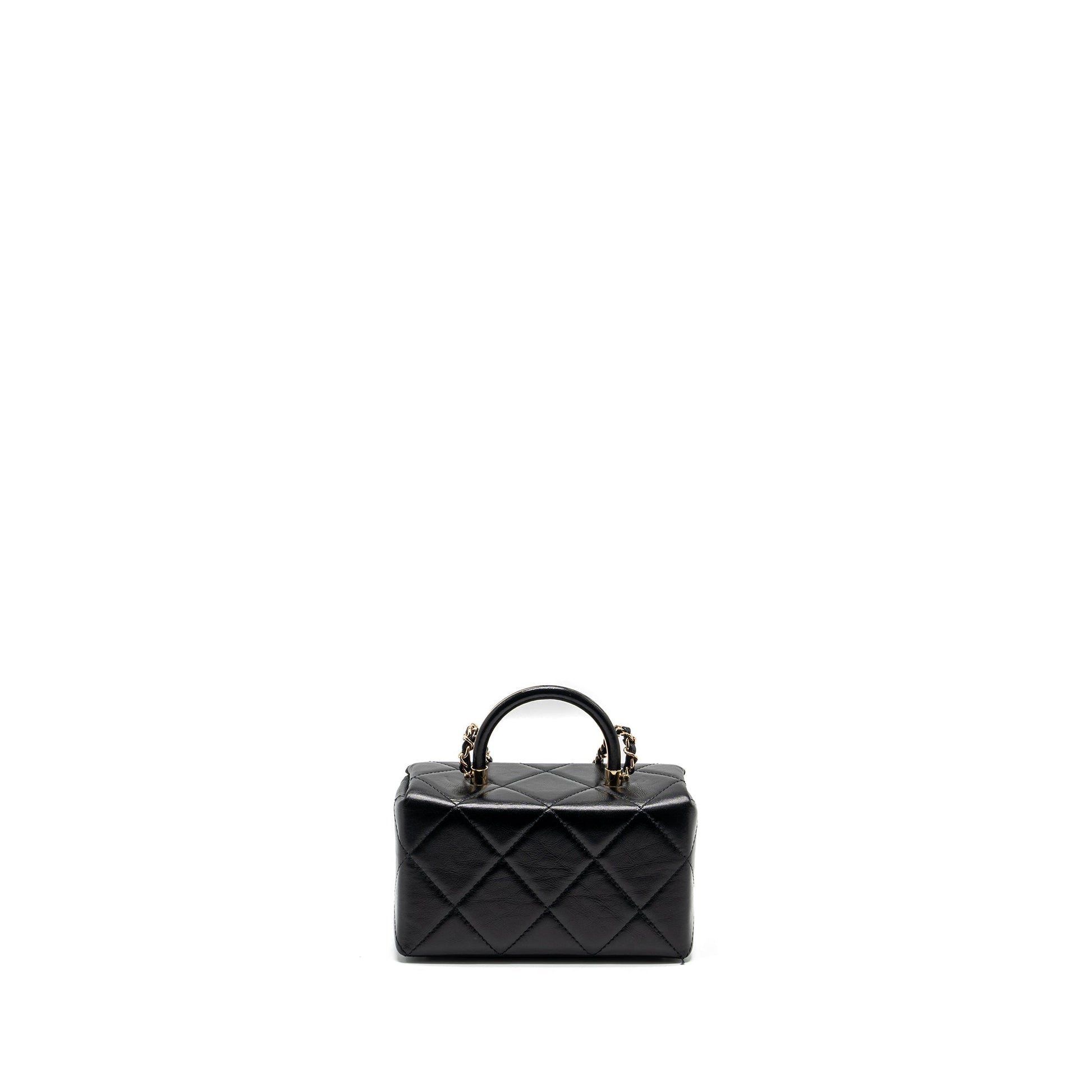 Chanel 23k top handle vanity shiny calfskin Black Handbag