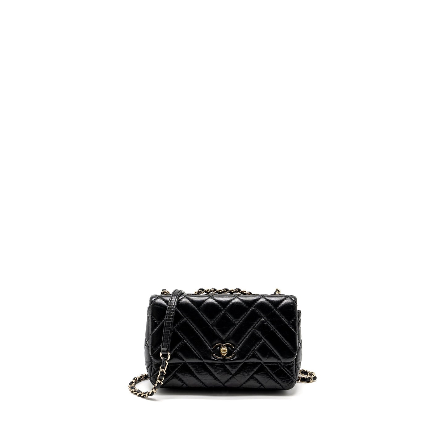 Chanel Mont Coco Flap Shiny Lambskin LGHW Black Shoulder Bag