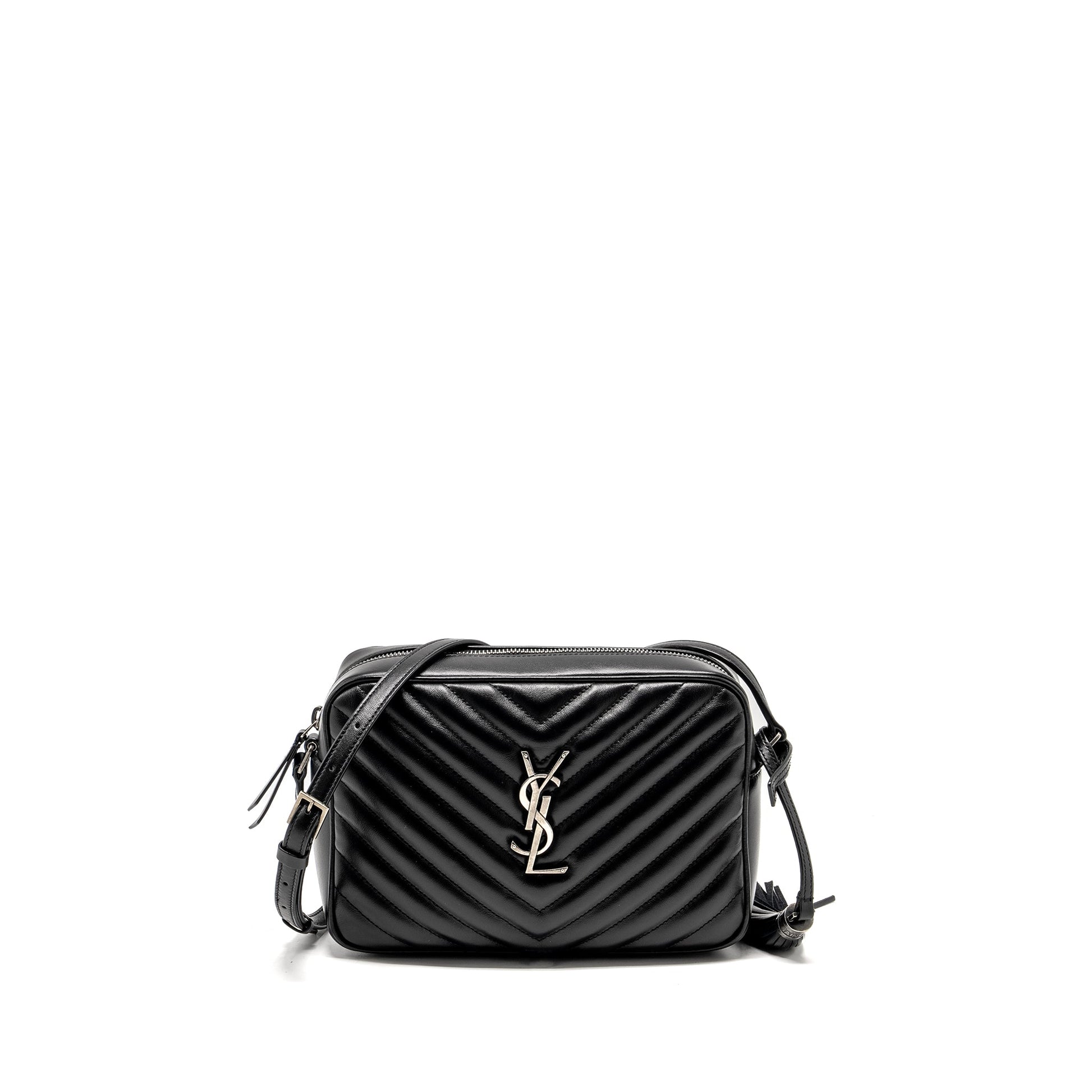 YSL Saint Laurent Saint Laurent Lou Camera Purse Calfskin Ruthenium Black Travel Bag