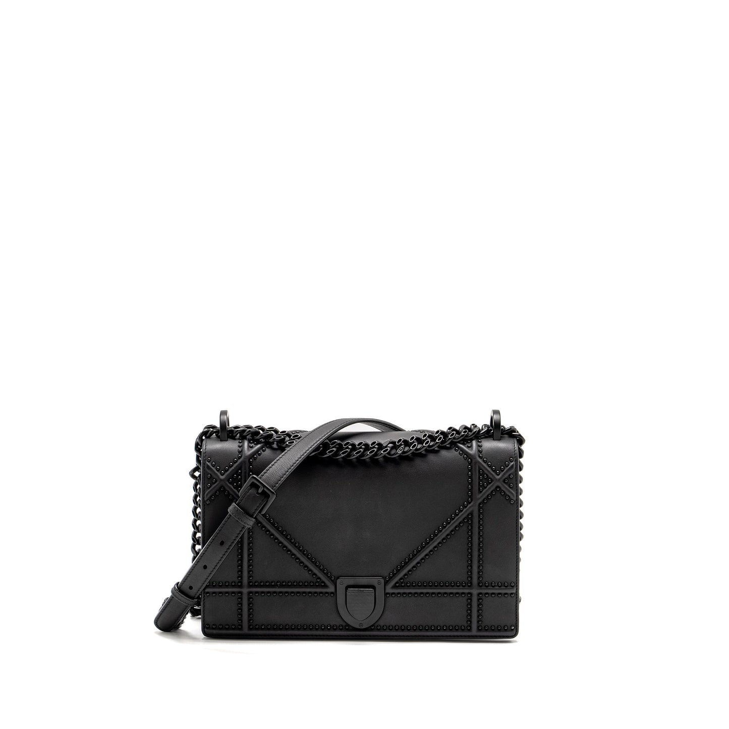 Dior Studded ama Calfskin So Handbag Black Medium Travel Bag