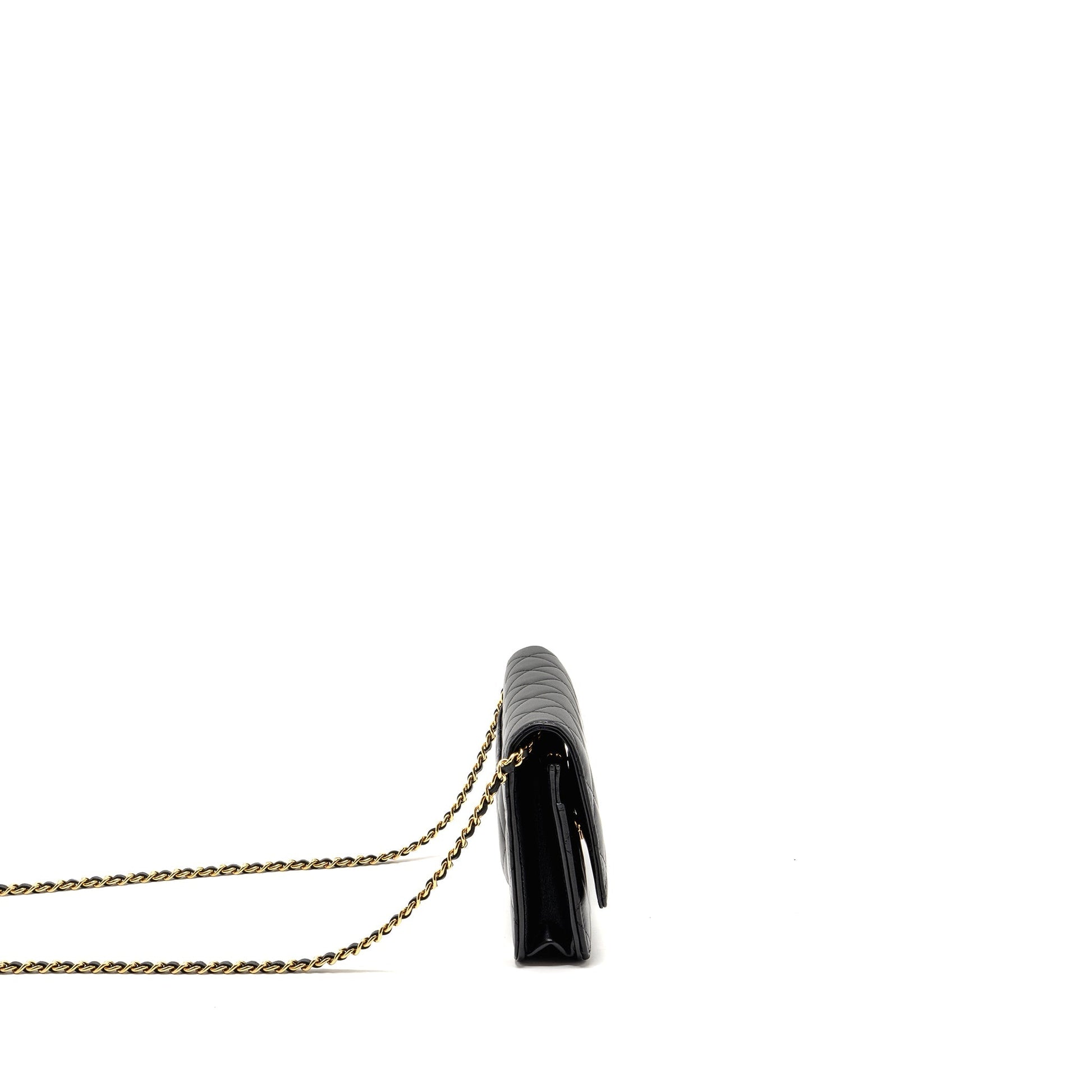 Chanel Classic On Calfskin GHW Black Wallet Case