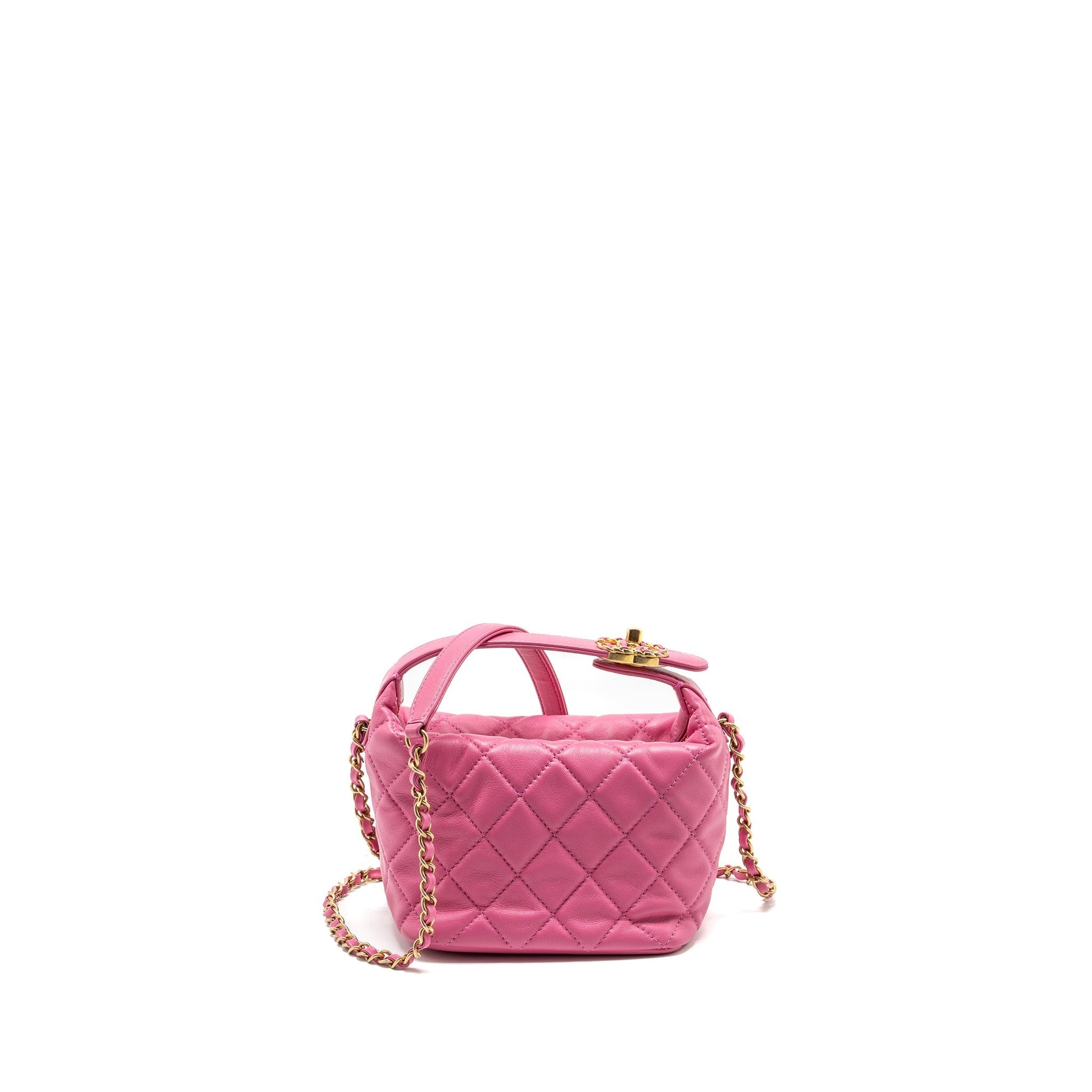 Chanel 20S Quilted hobo Lambskin GHW Pink Small Shoulder Bag