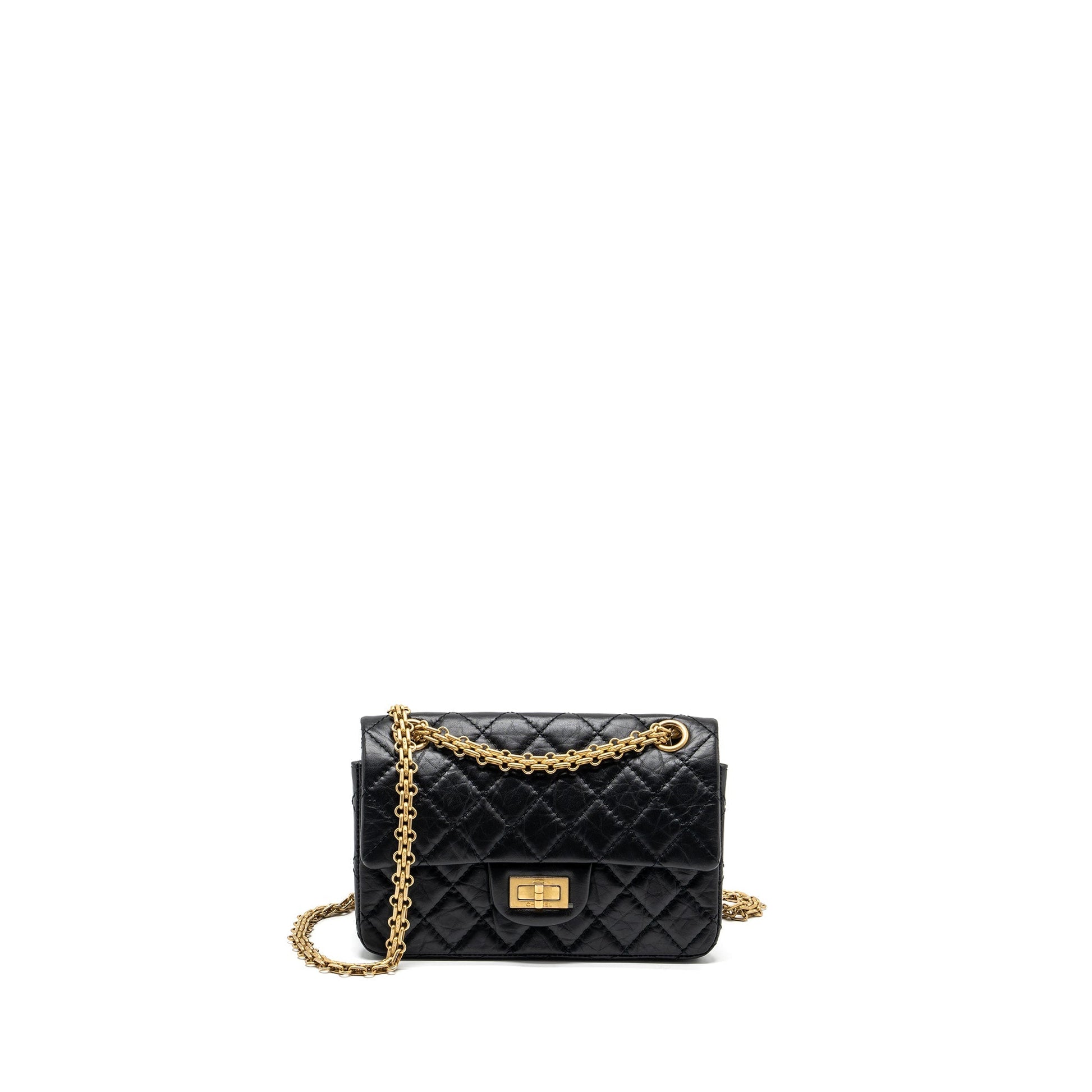 Chanel 2.55 Reissue Flap Aged Calfskin GHW Black Shoulder Bag Ghw 1