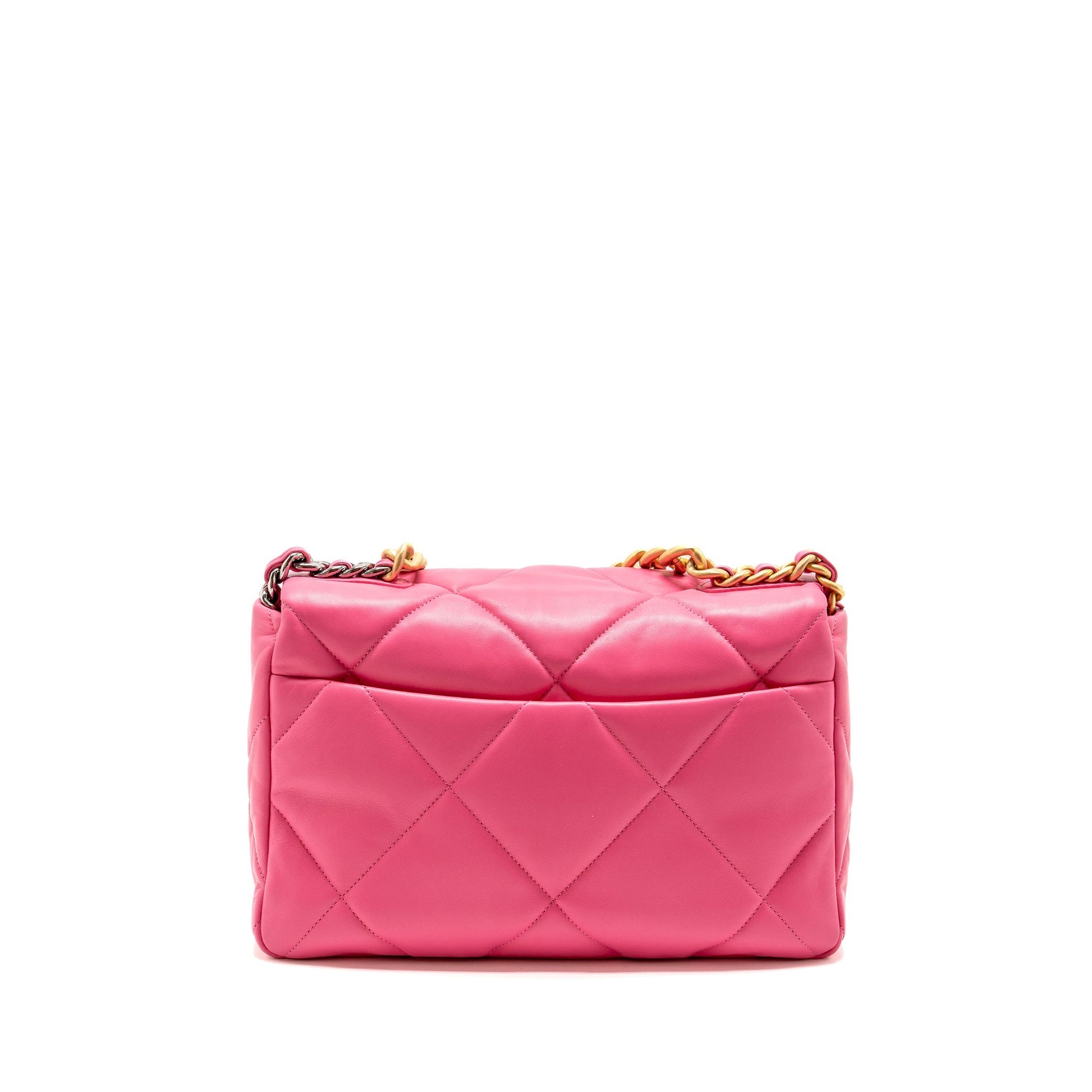 Chanel 19 Lambskin Hardware microchip Multicolour Pink Handbag