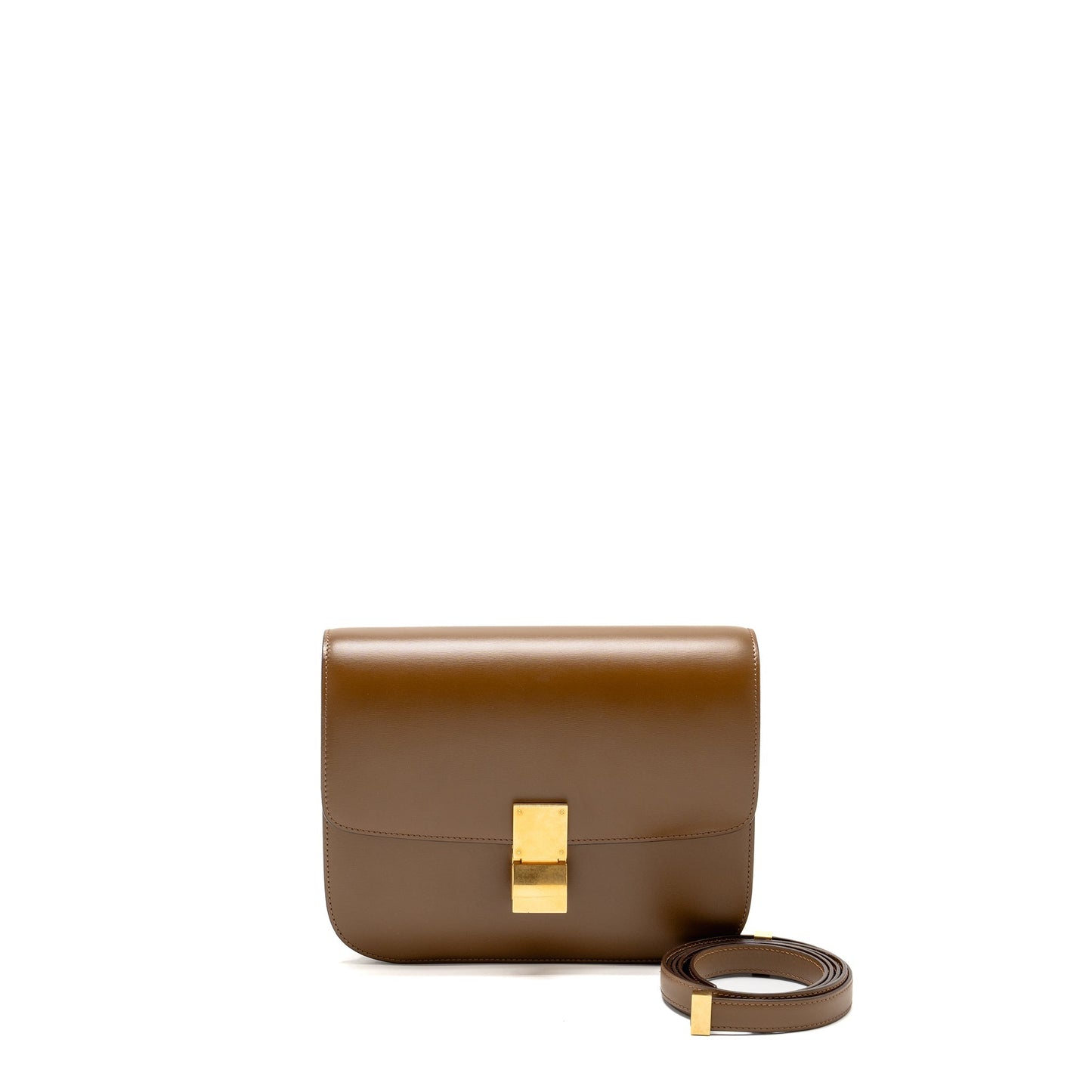 Luxury Classic Box Bag Calfskin Caramel Ghw Medium Travel Bag