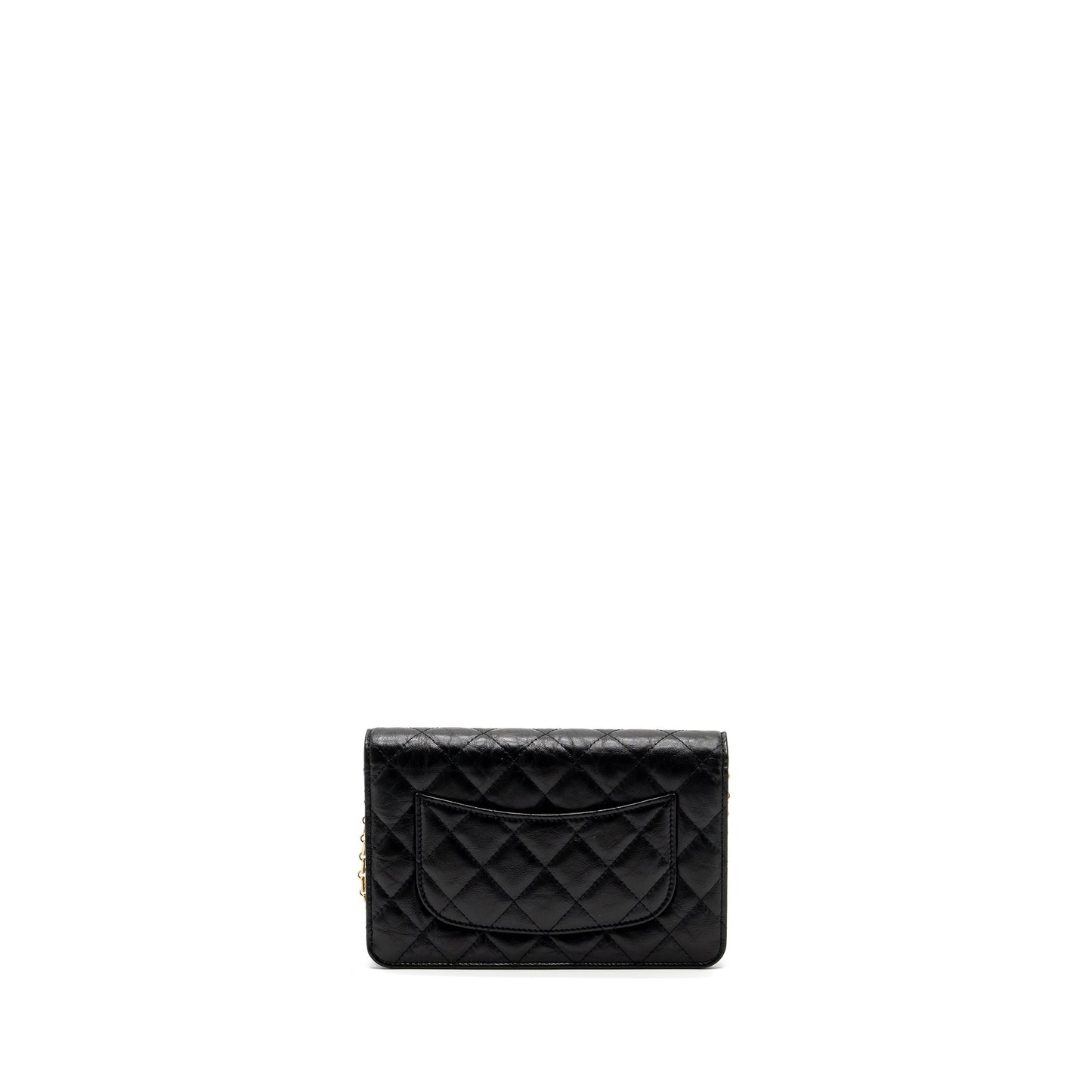 Chanel 2.55 on Aged Calfskin Brushed GHW Black Wallet Case