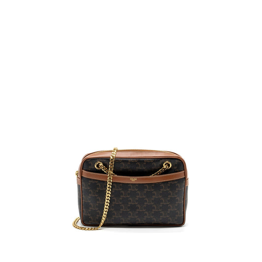 Celine Patapans Purse Triomphe Handbag Leather Canvas Travel Bag