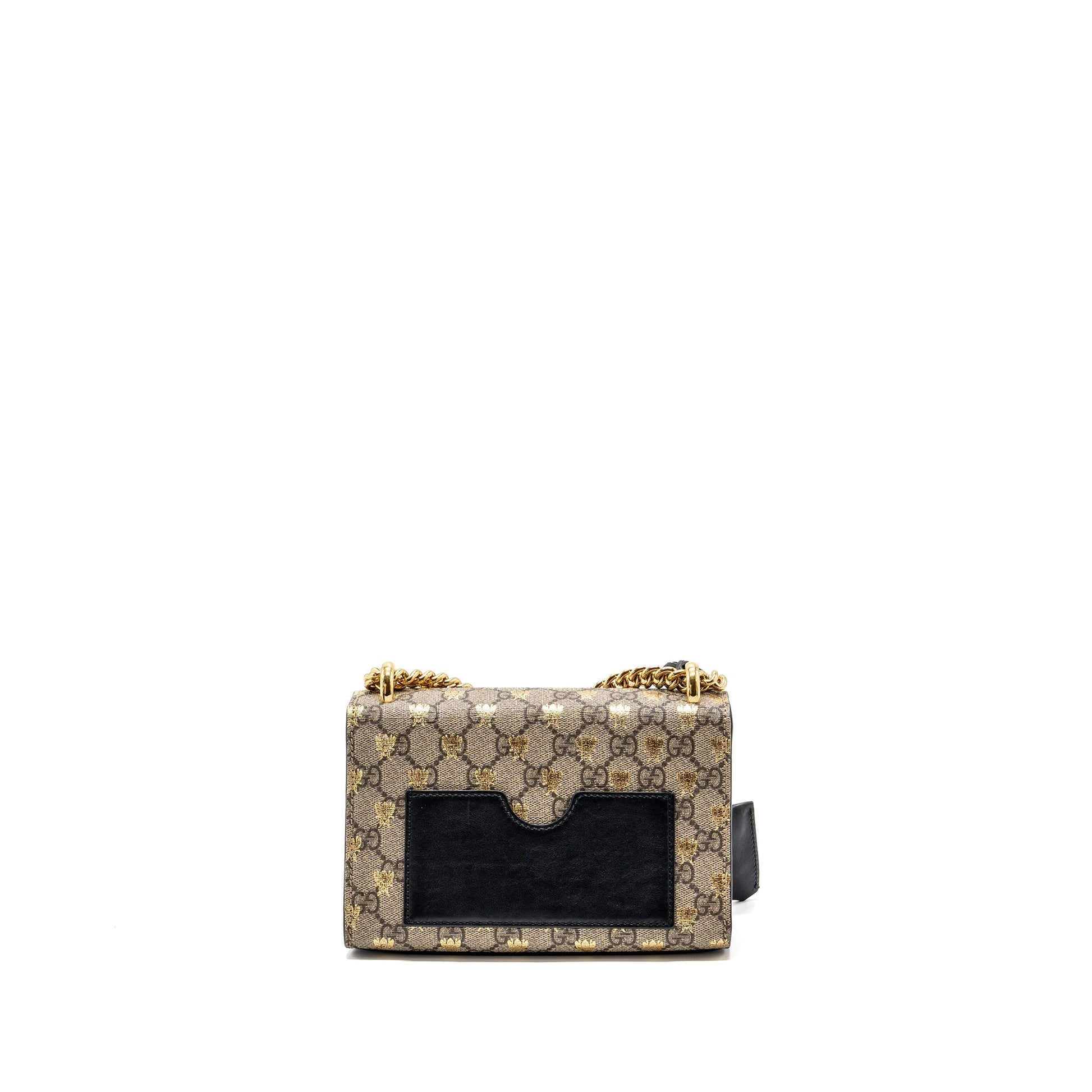 Gucci Small Padlock Chain Bag Supreme With Bee Canvas Black Travel Bag