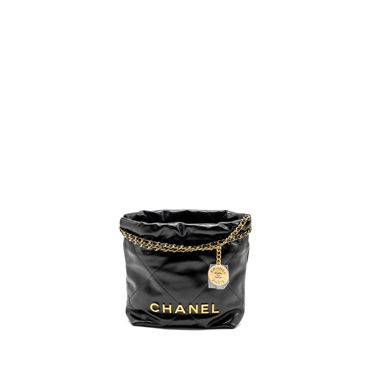 Chanel 22 Shiny Calfskin GHW microchip Black Mini Bag Ghwmicrochip 2