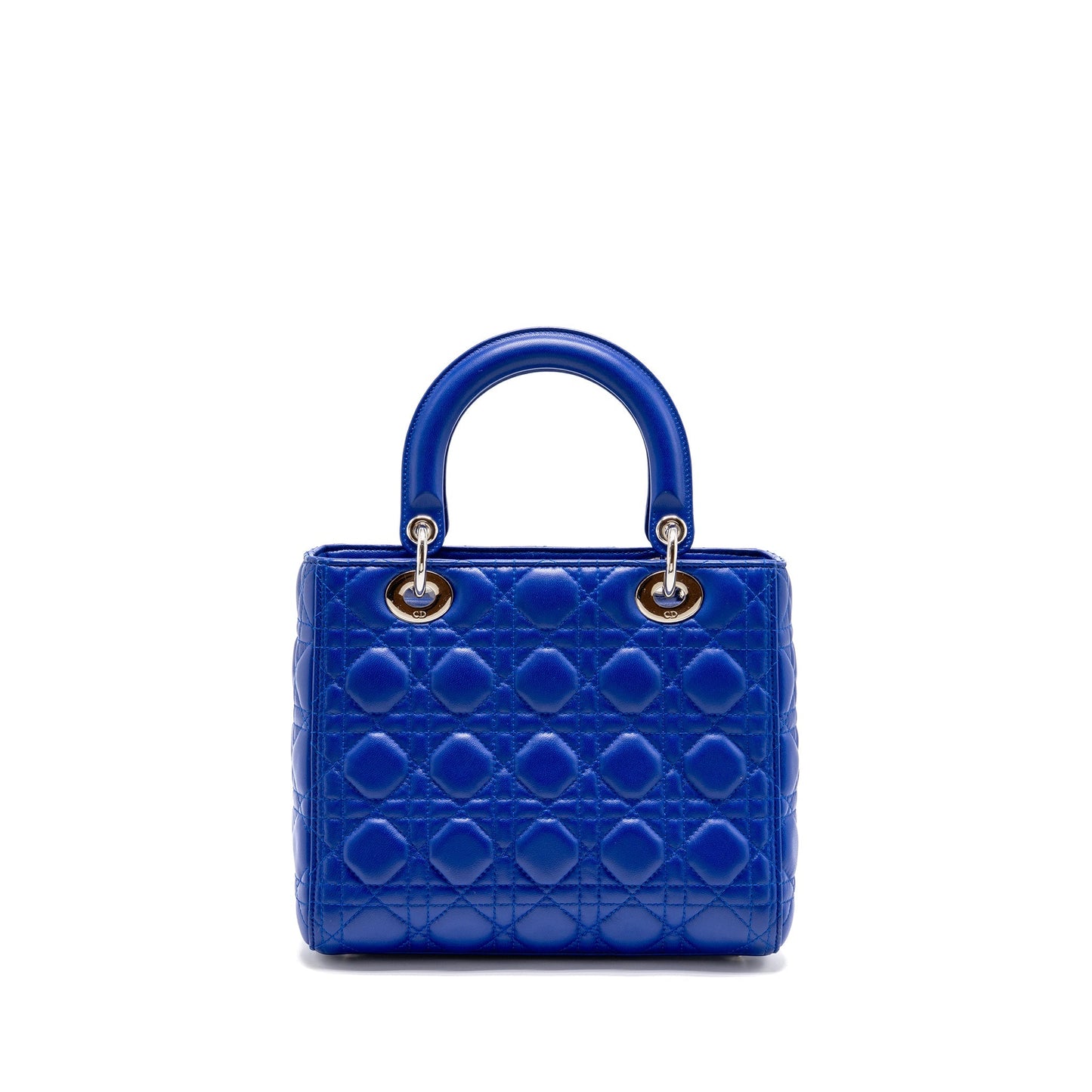 Dior Lady Lambskin Handbag Blue Medium Travel Bag Blue Handbag
