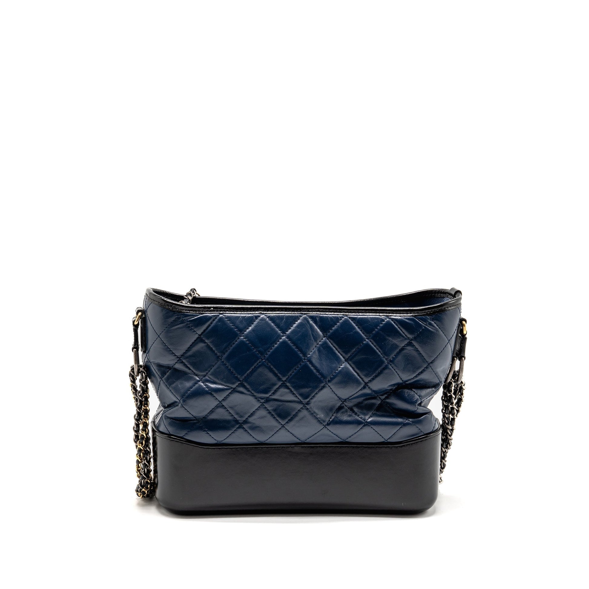 Chanel Gabrielle Hobo Aged Calfskin Navy Multicoloured Black Shoulder Bag