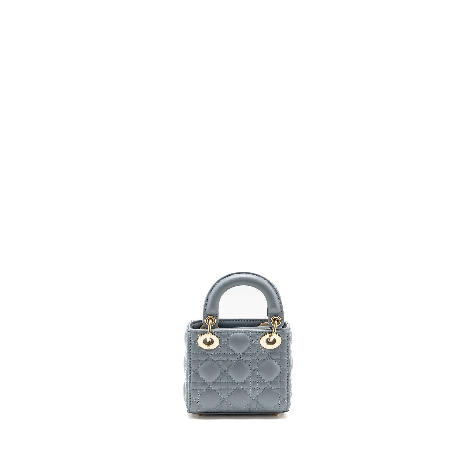 Dior Micro Lady Lambskin Grey Handbag Travel Bag