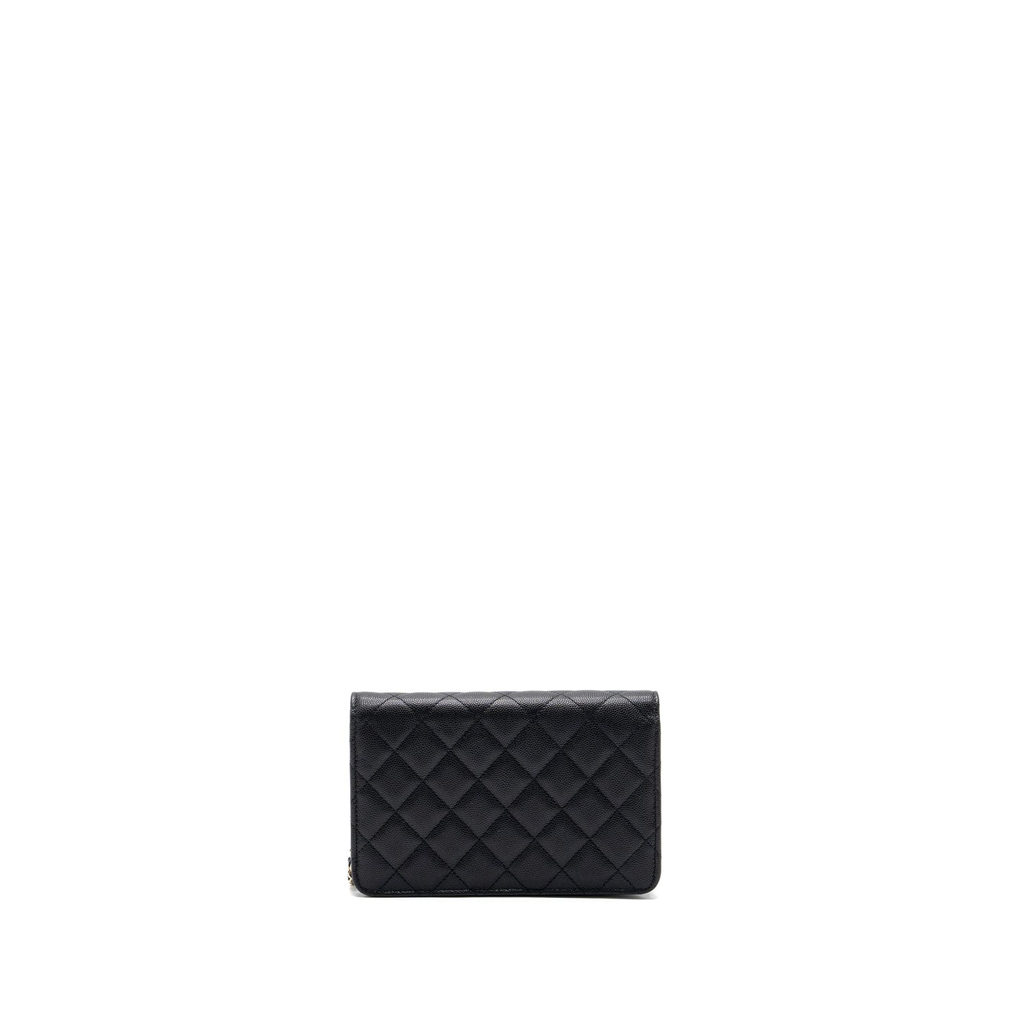 Chanel Detailed Logo On Caviar LGHW microchip Black Wallet Case Lghw Microchip