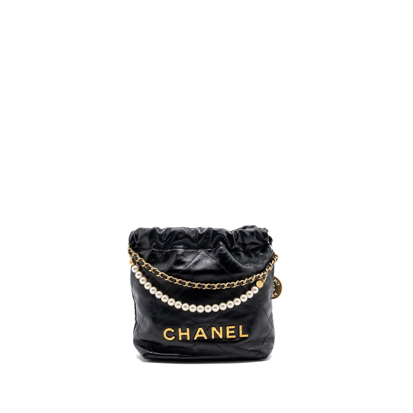 Chanel 23s 22 Pearl Shiny Calfskin GHW Mini Bag