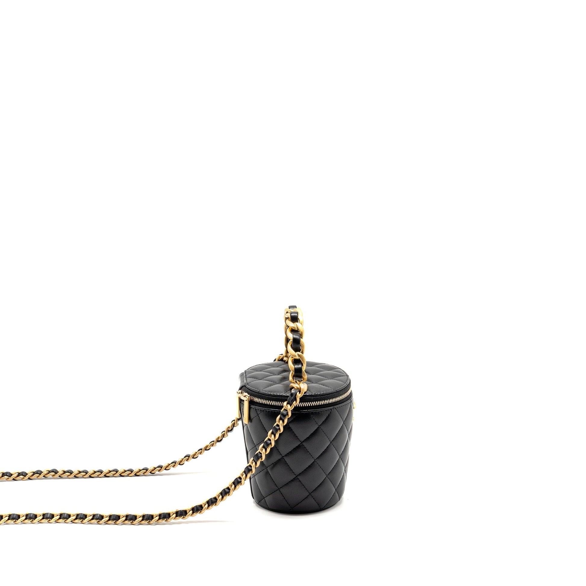 Chanel Afternoon Tea Top Handle Vanity Lambskin Black Handbag