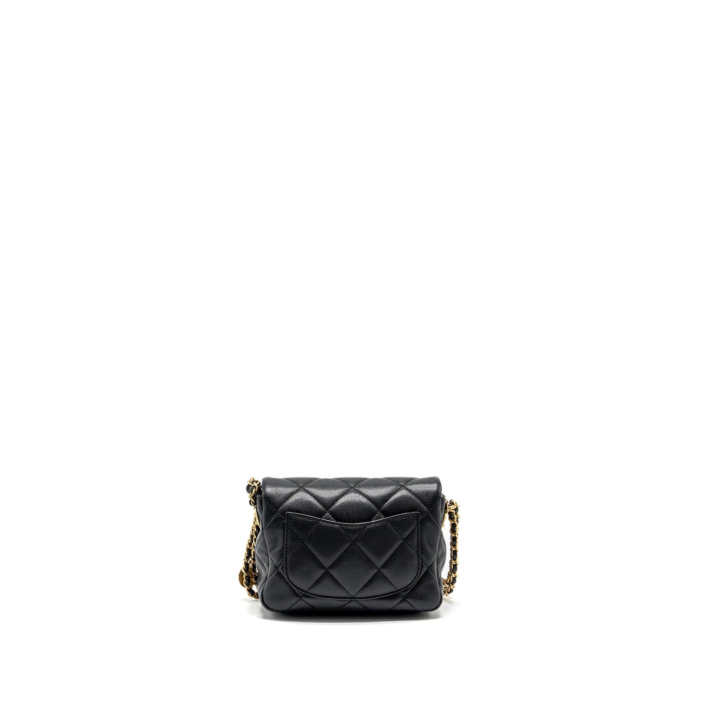 Chanel Twist Your Button Flap Caviar GHW Black Shoulder Bag Ghw Microchip