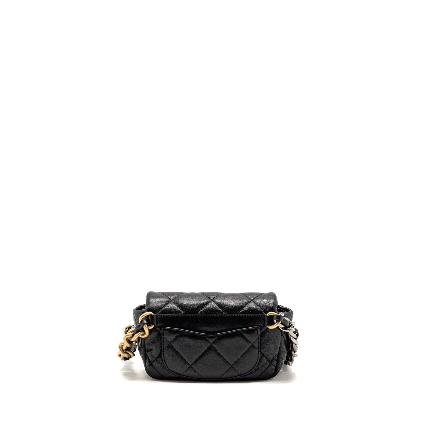 Chanel 19 Waist Goatskin Hardware Multicolour Black Handbag
