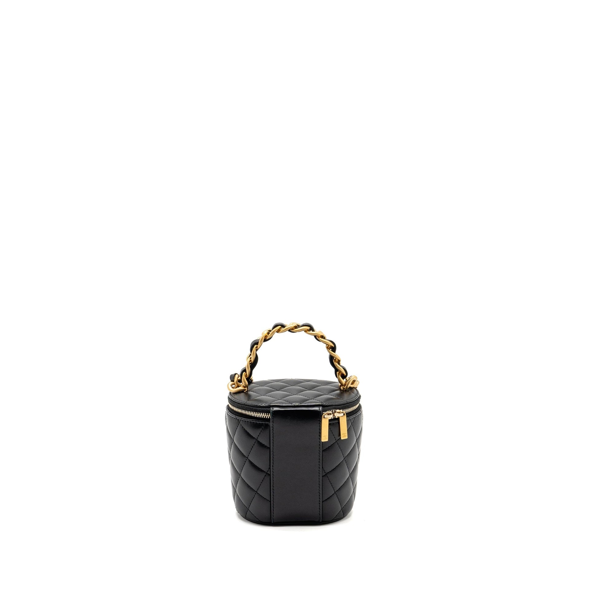Chanel Afternoon Tea Top Handle Vanity Lambskin Black Handbag