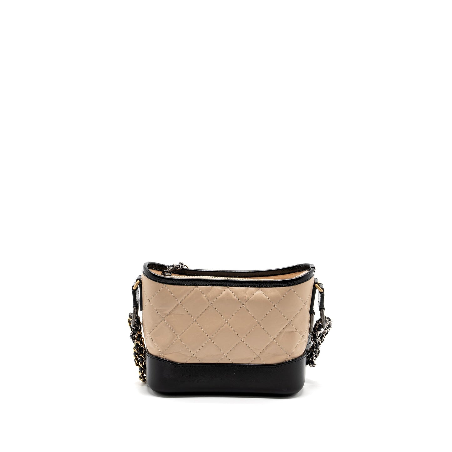 Chanel Gabrielle hobo calfskin hardware Multicolour Black Beige Small Shoulder Bag