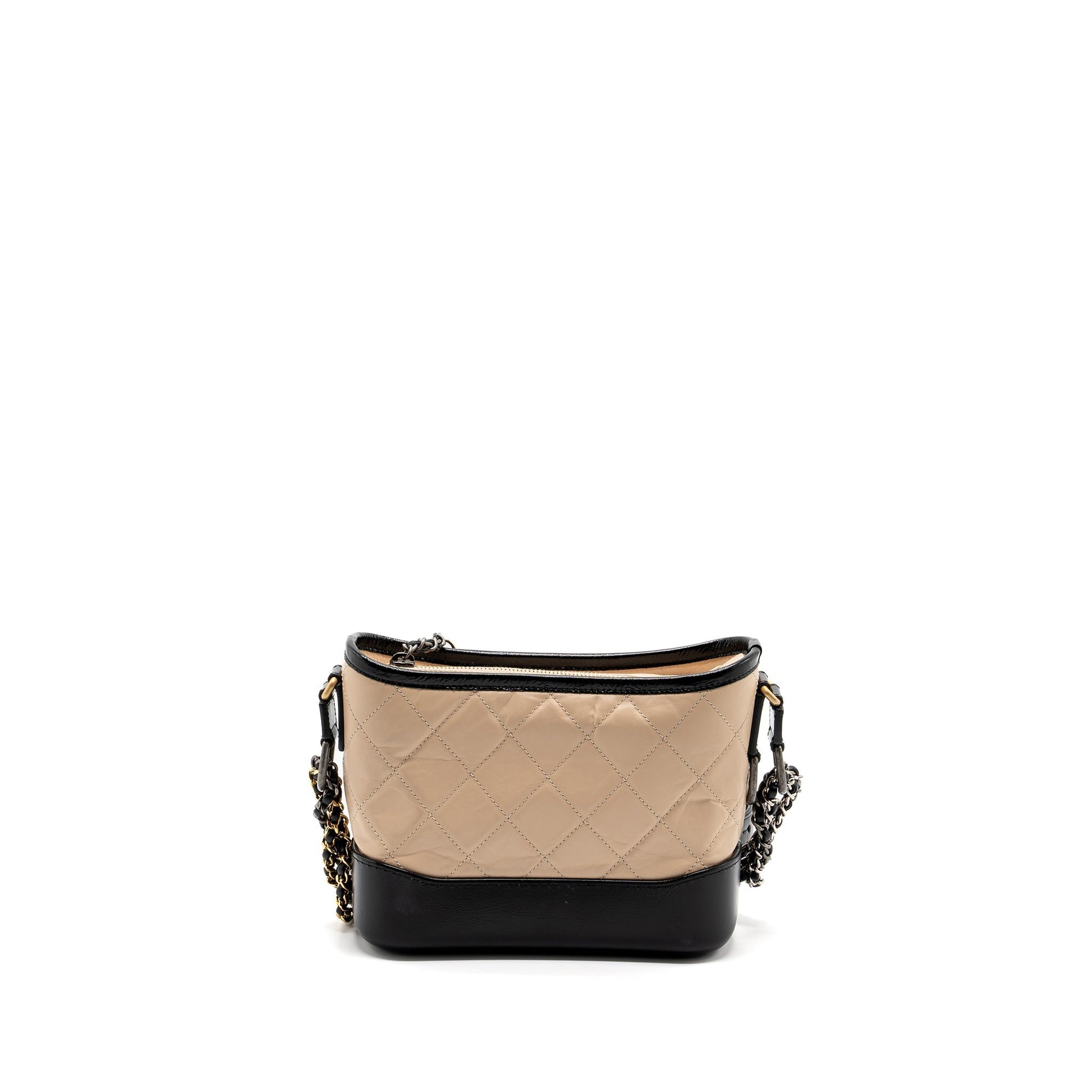 Chanel Gabrielle hobo calfskin hardware Multicolour Black Beige Small Shoulder Bag