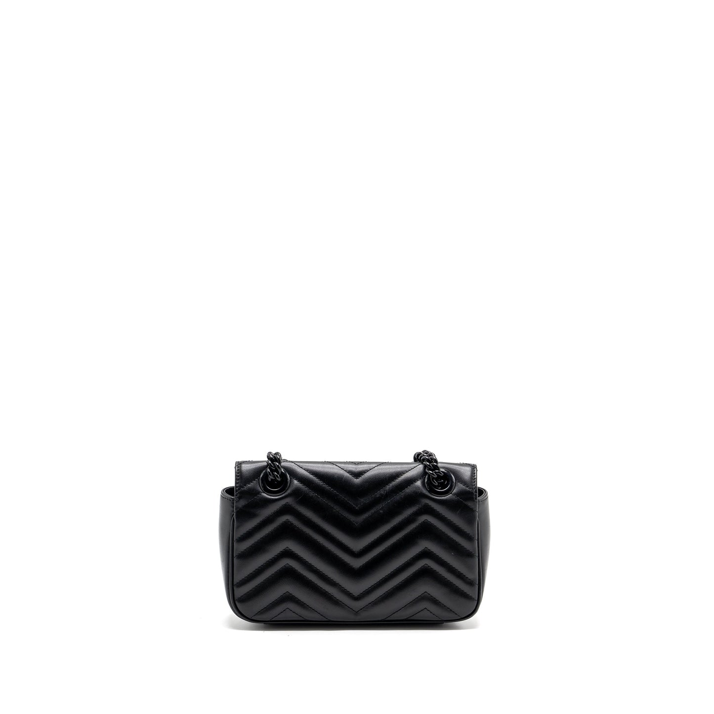 Gucci Marmont Calfskin With Hardware Handbag Black Mini Travel Bag