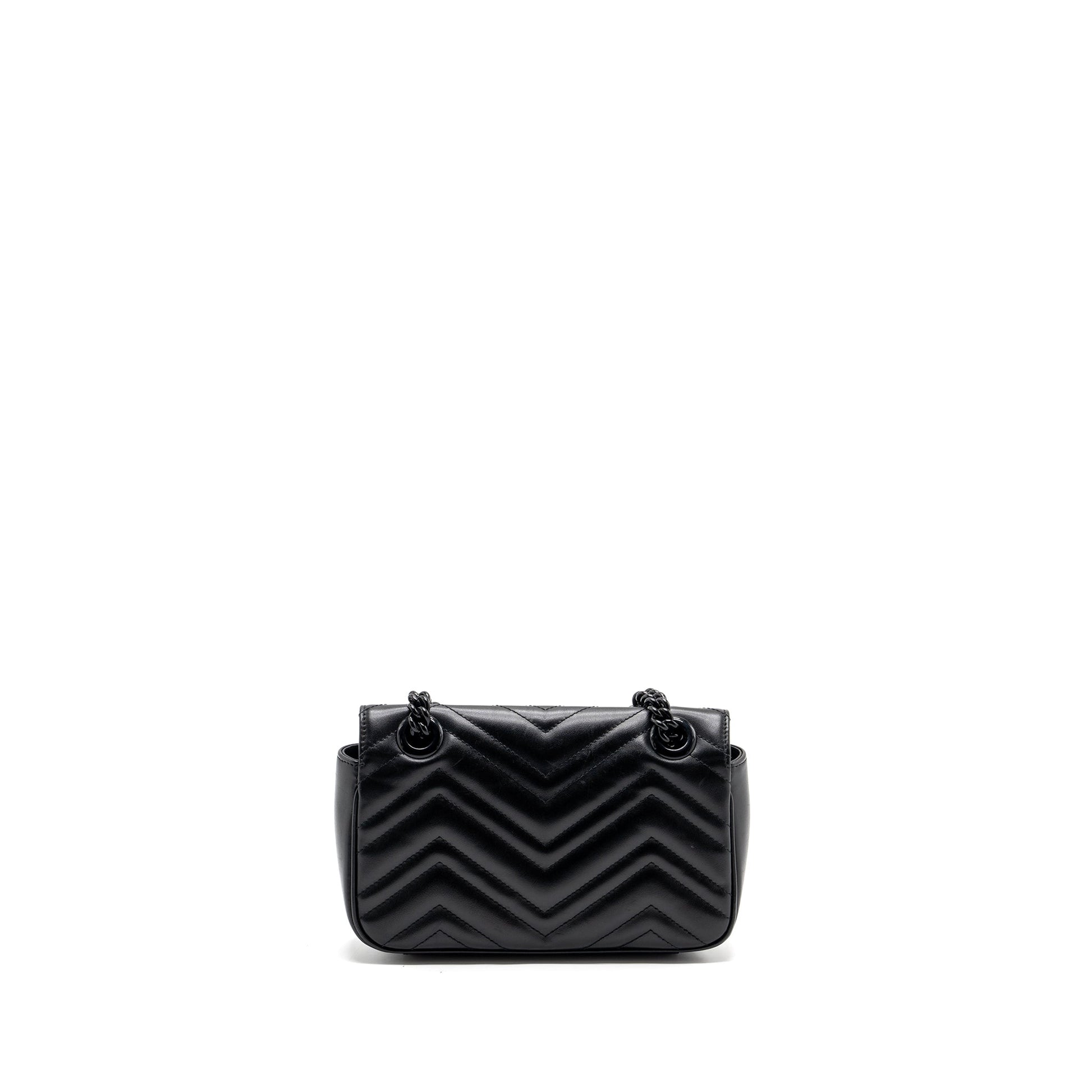 Gucci Marmont Calfskin With Hardware Handbag Black Mini Travel Bag