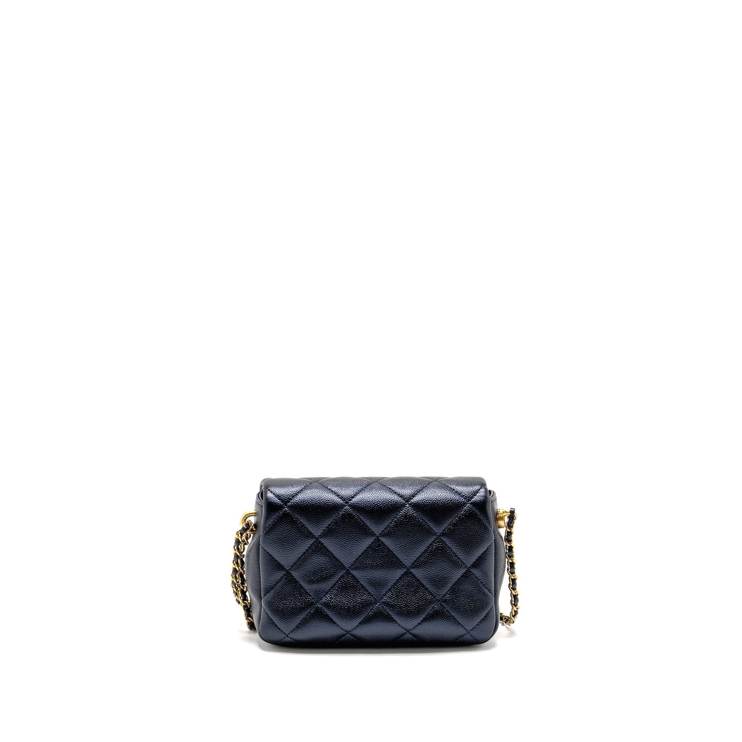 Chanel 21K My Perfect Flap Caviar Iridescent Black Shoulder Bag