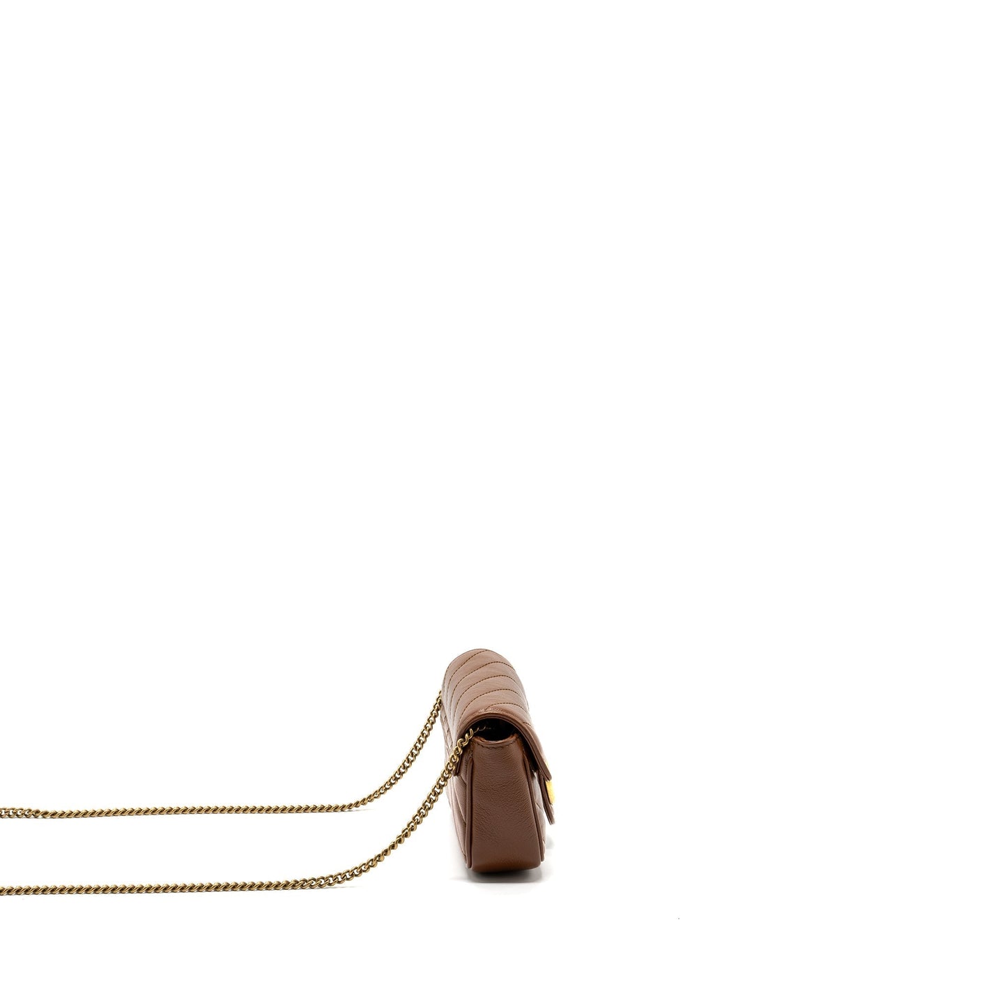 Gucci Super Marmont Calfskin Caramel Handbag Mini Travel Bag