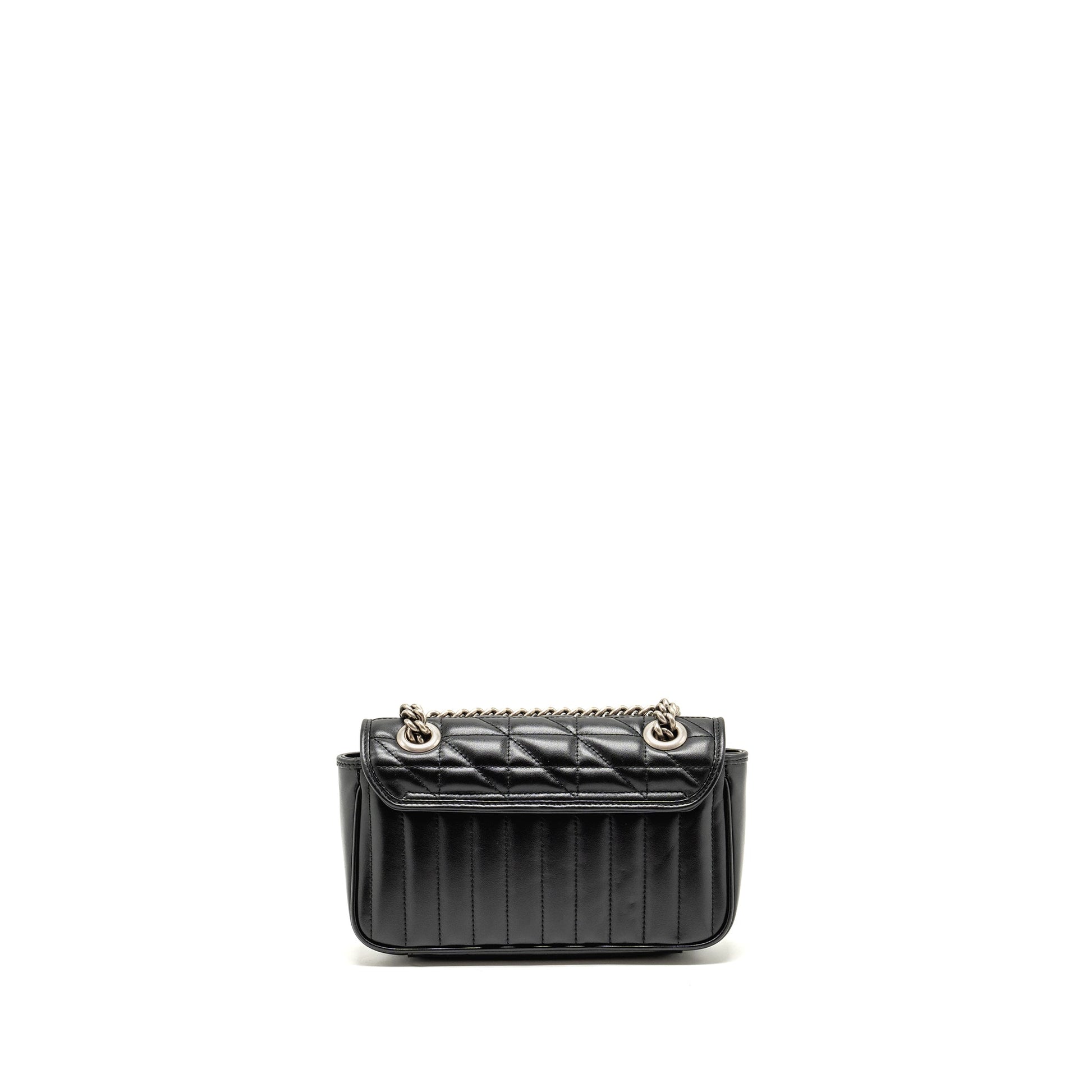 Gucci Marmont Shoulder Bag Calfskin Shw Black Mini