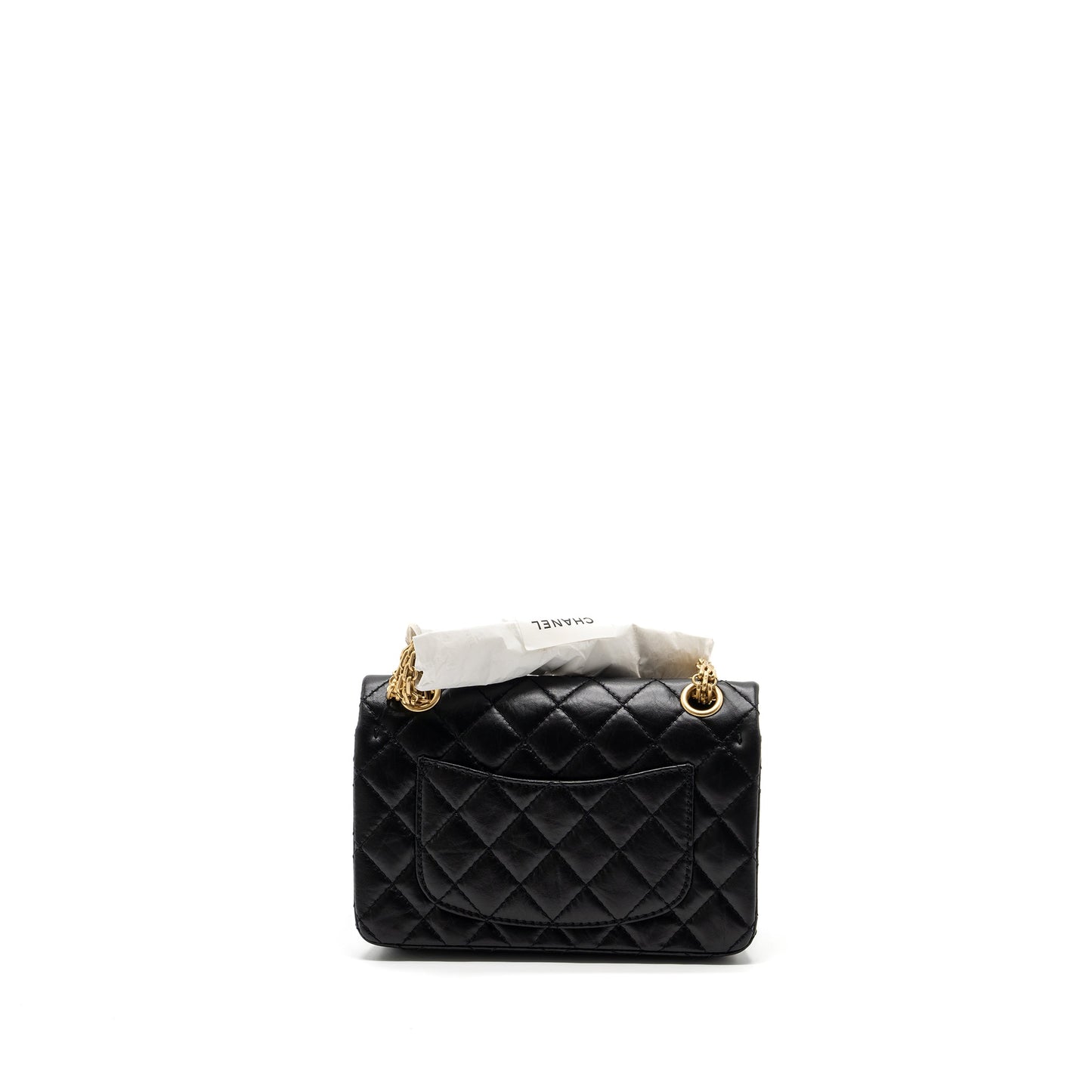 Chanel 2.55 Reissue Flap Aged Calfskin Brushed Black Shoulder Bag Ghw Microchip