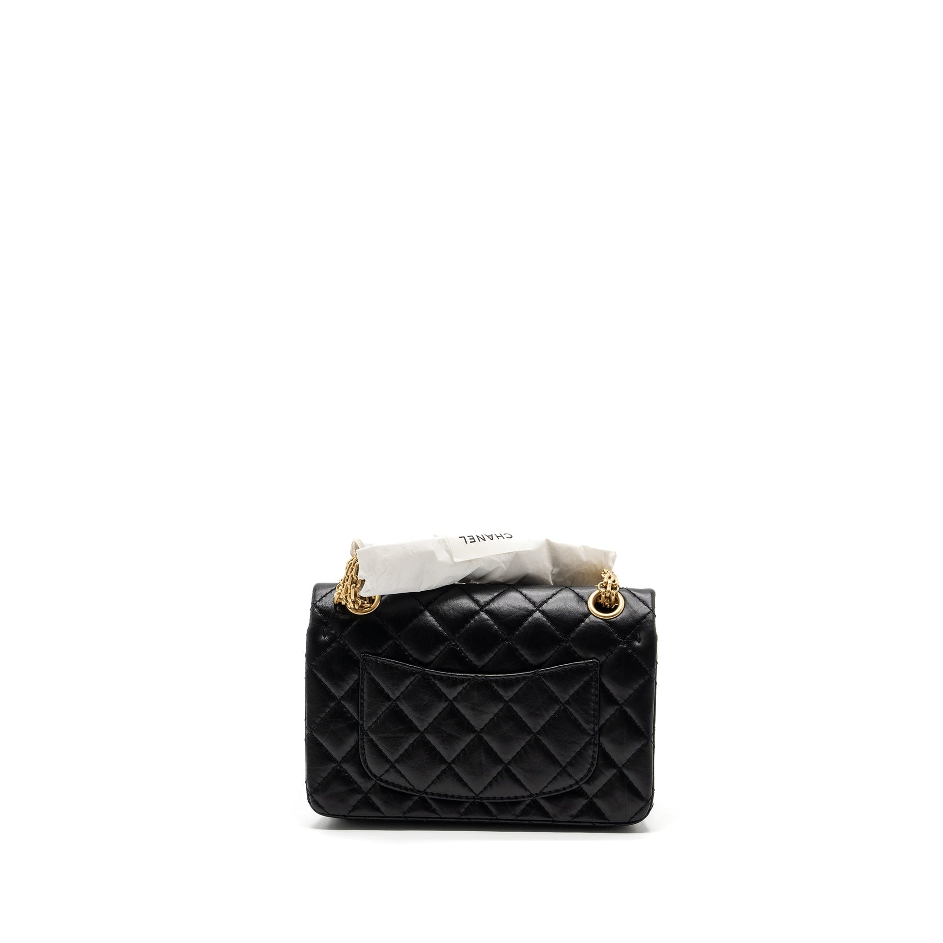 Chanel 2.55 Reissue Flap Aged Calfskin Brushed Black Shoulder Bag Ghw Microchip