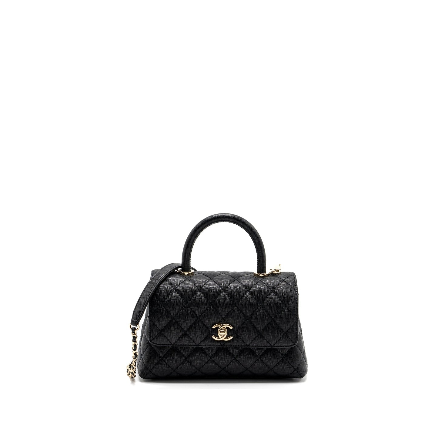 Chanel coco handle caviar LGHW Microchip Black Small Handbag Microchip 10