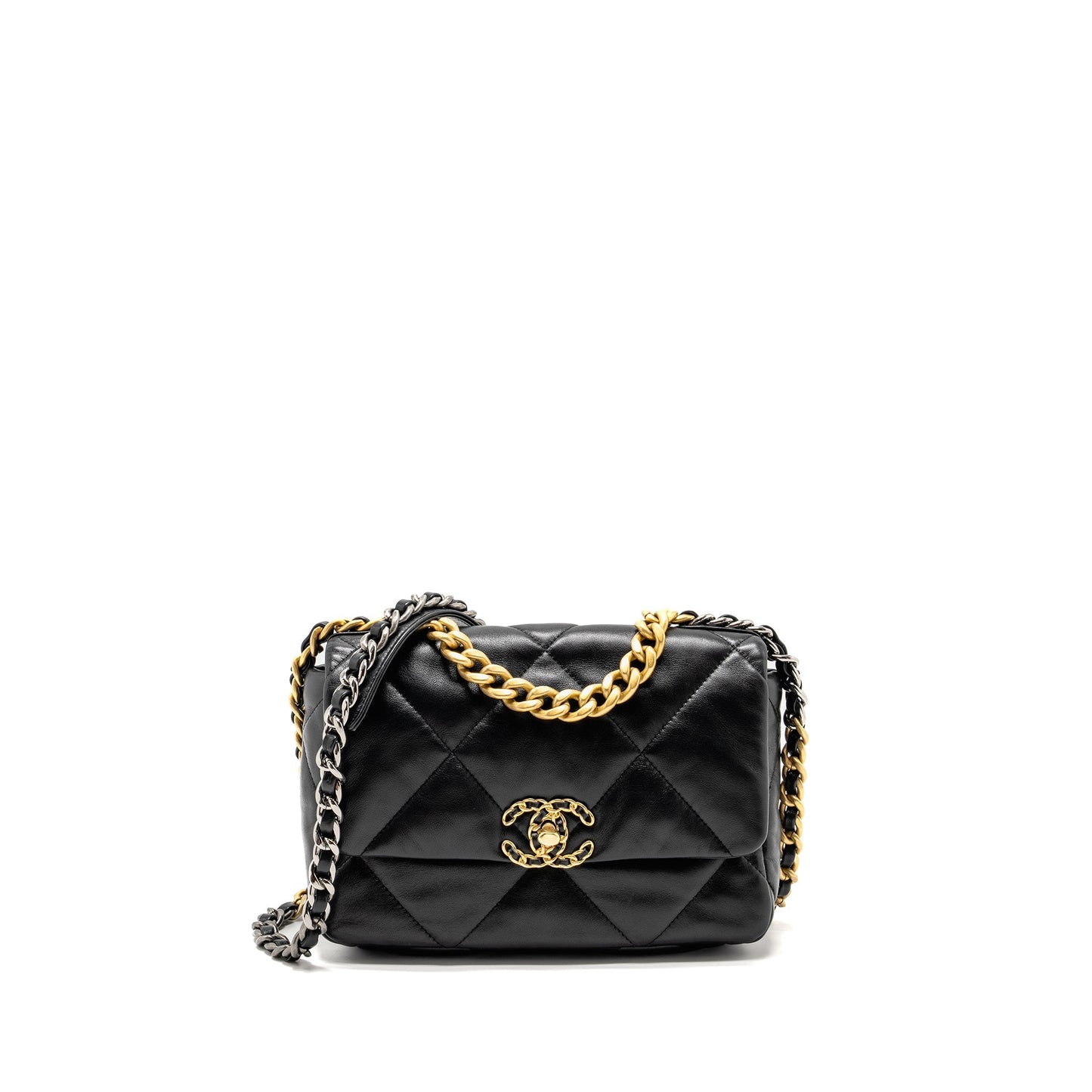 Chanel 19Bag Lambskin Hardware Multicolour Black Small Handbag