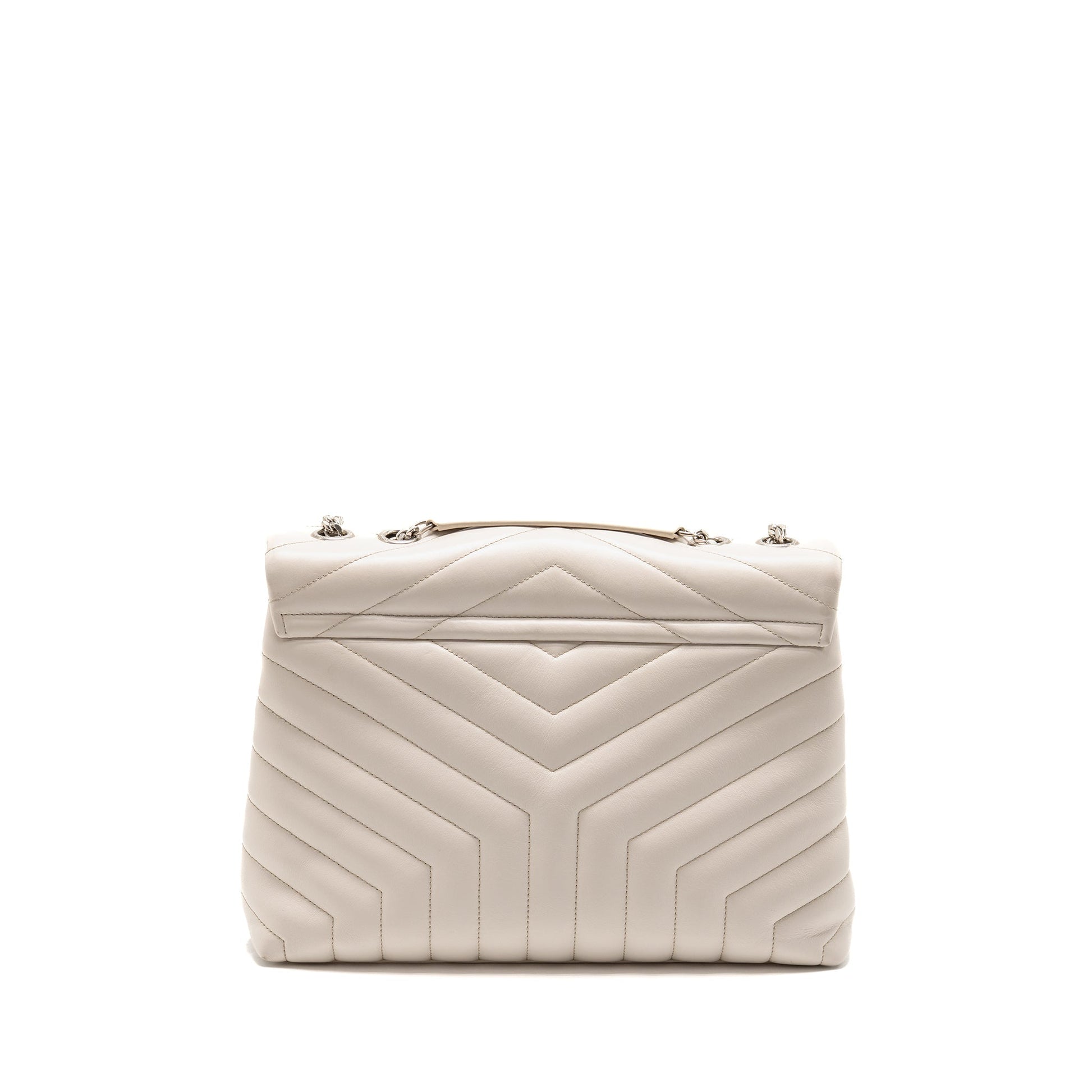 YSL Saint Laurent Lou Lou Purse Calfskin Travel Bag White Medium
