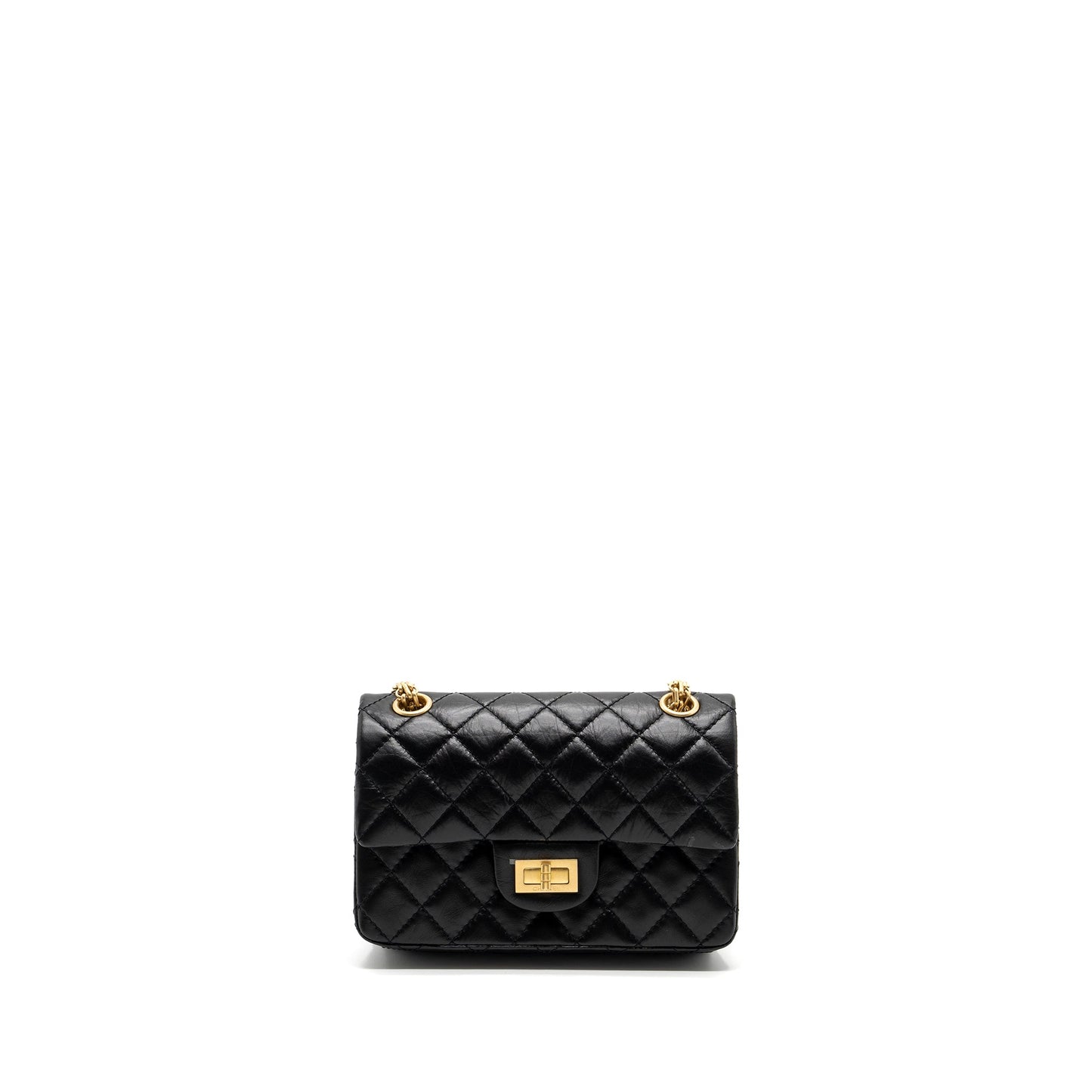Chanel 2.55 Reissue Flap Aged Calfskin Brushed Black Shoulder Bag Ghw Microchip