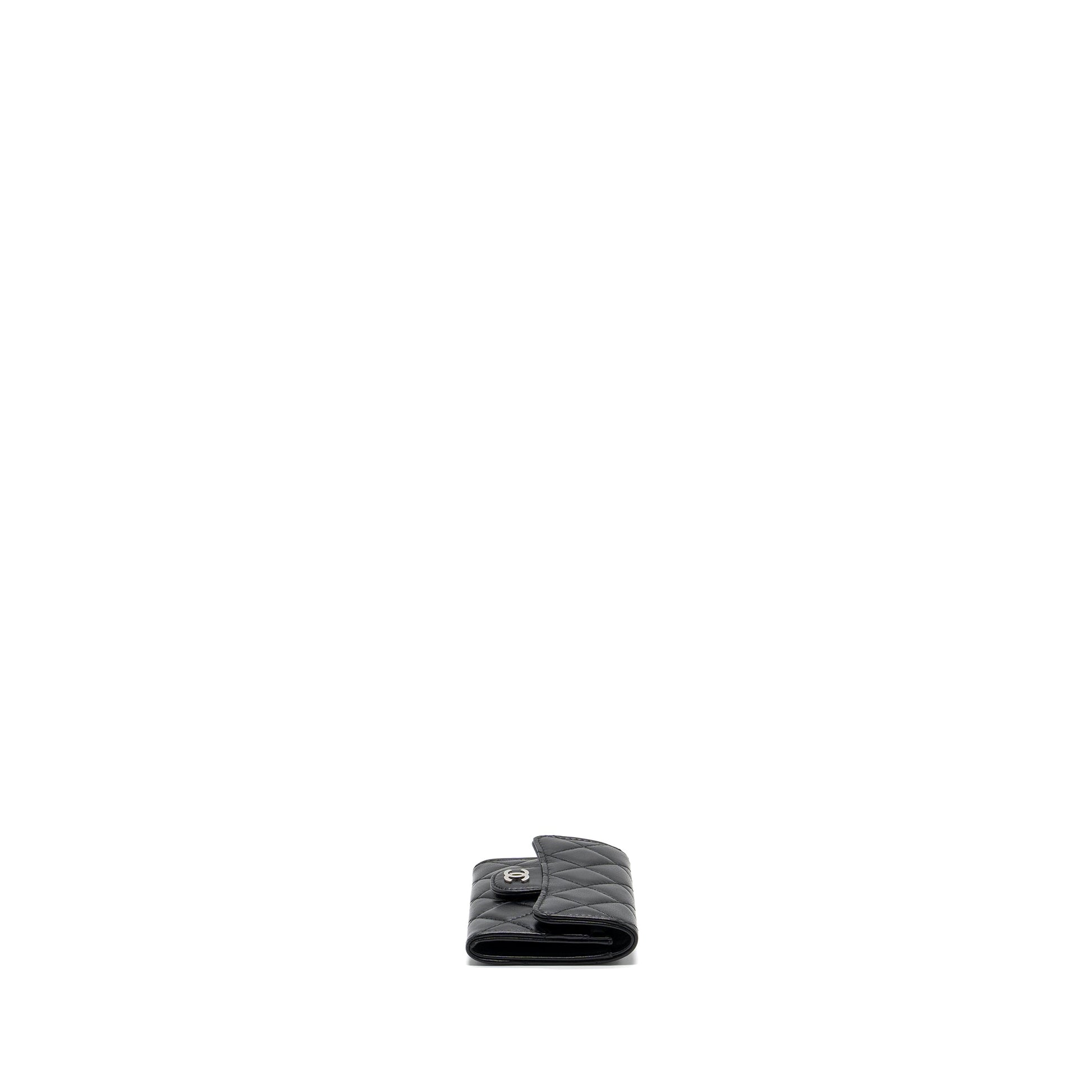 Chanel Classic Flap card holder Lambskin SHW Black Wallet Case