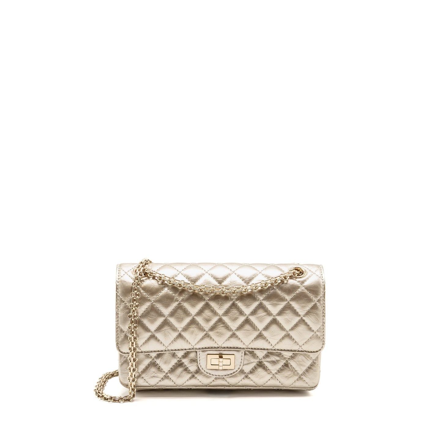 Chanel 2.55 Reissue Double Flap Aged Calfskin Gold Small Shoulder Bag