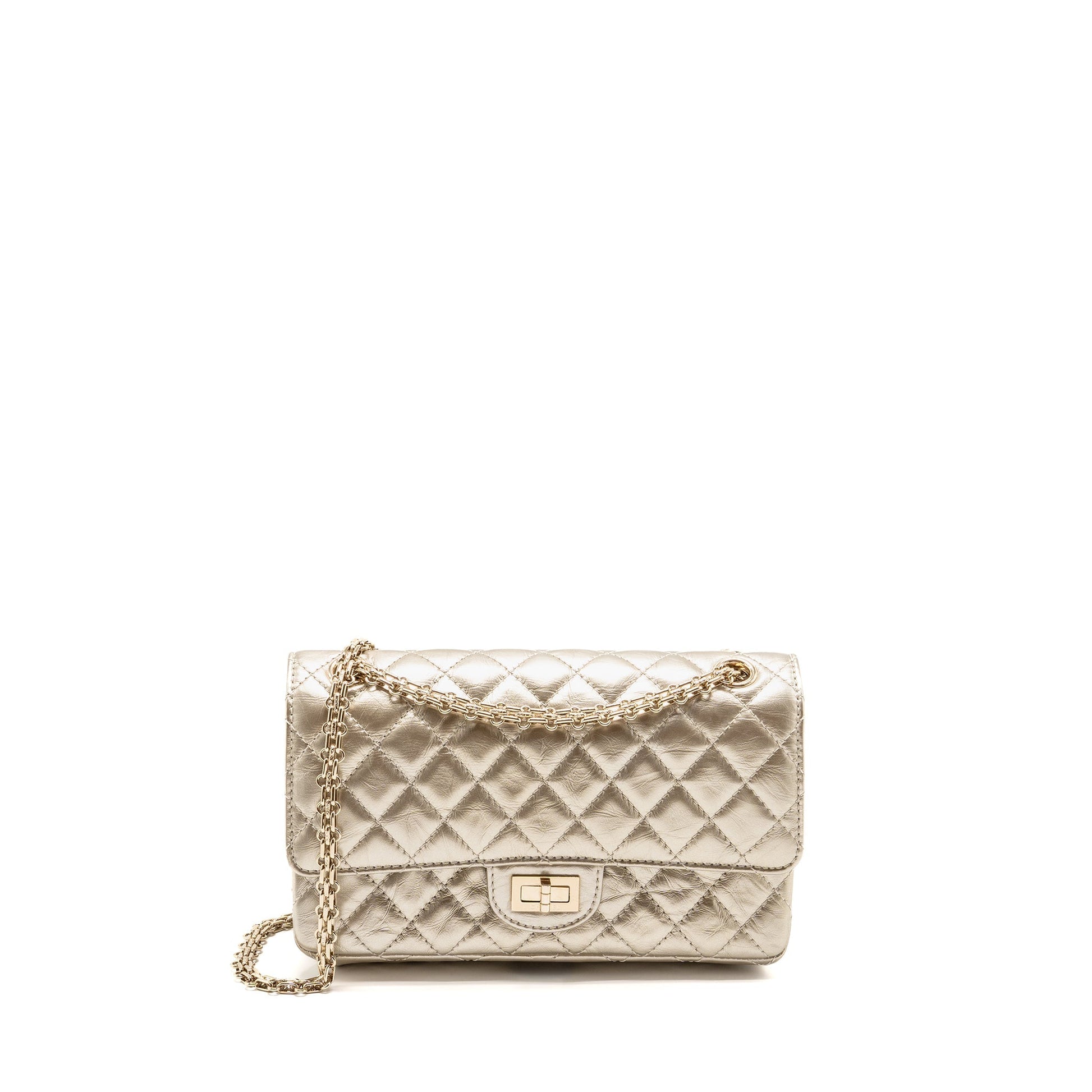 Chanel 2.55 Reissue Double Flap Aged Calfskin Gold Small Shoulder Bag