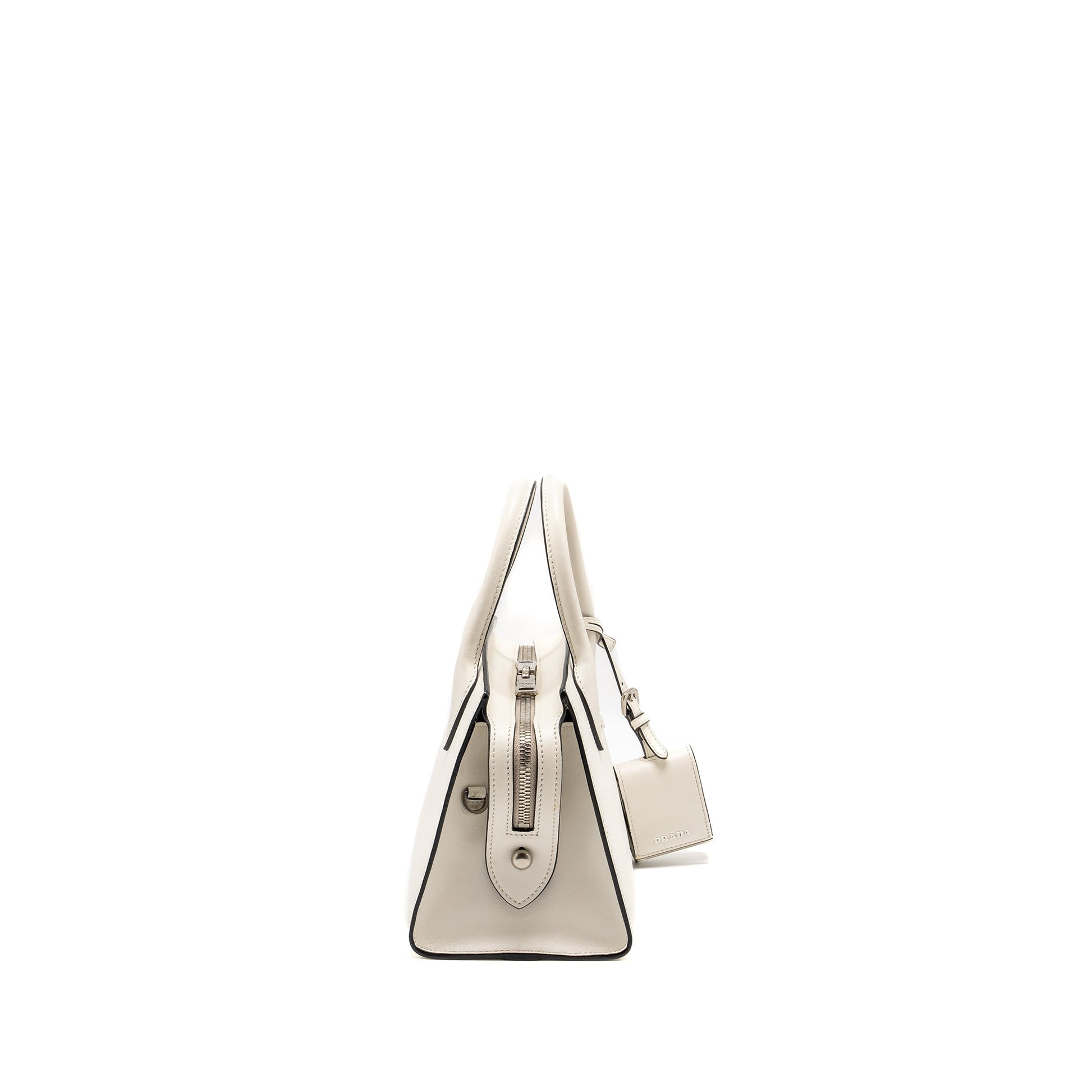 Prada Saffiano Monochrome Purse Handbag White Travel Bag