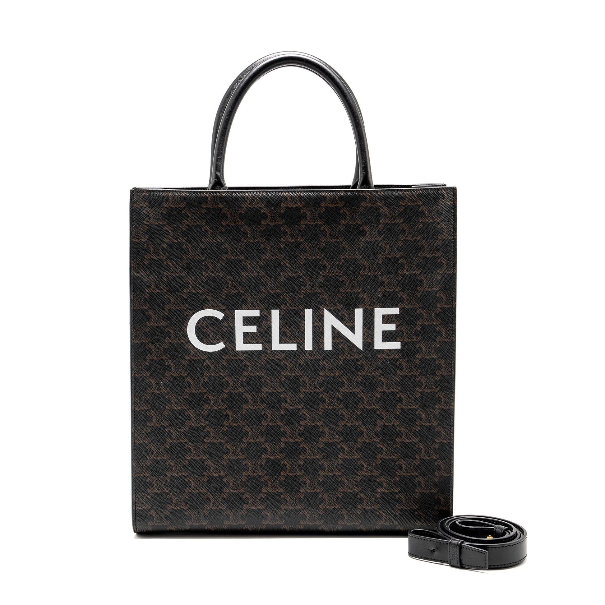 Luxury Vertical Cabas In Triomphe Multicolour Handbag Canvas Black Travel Bag
