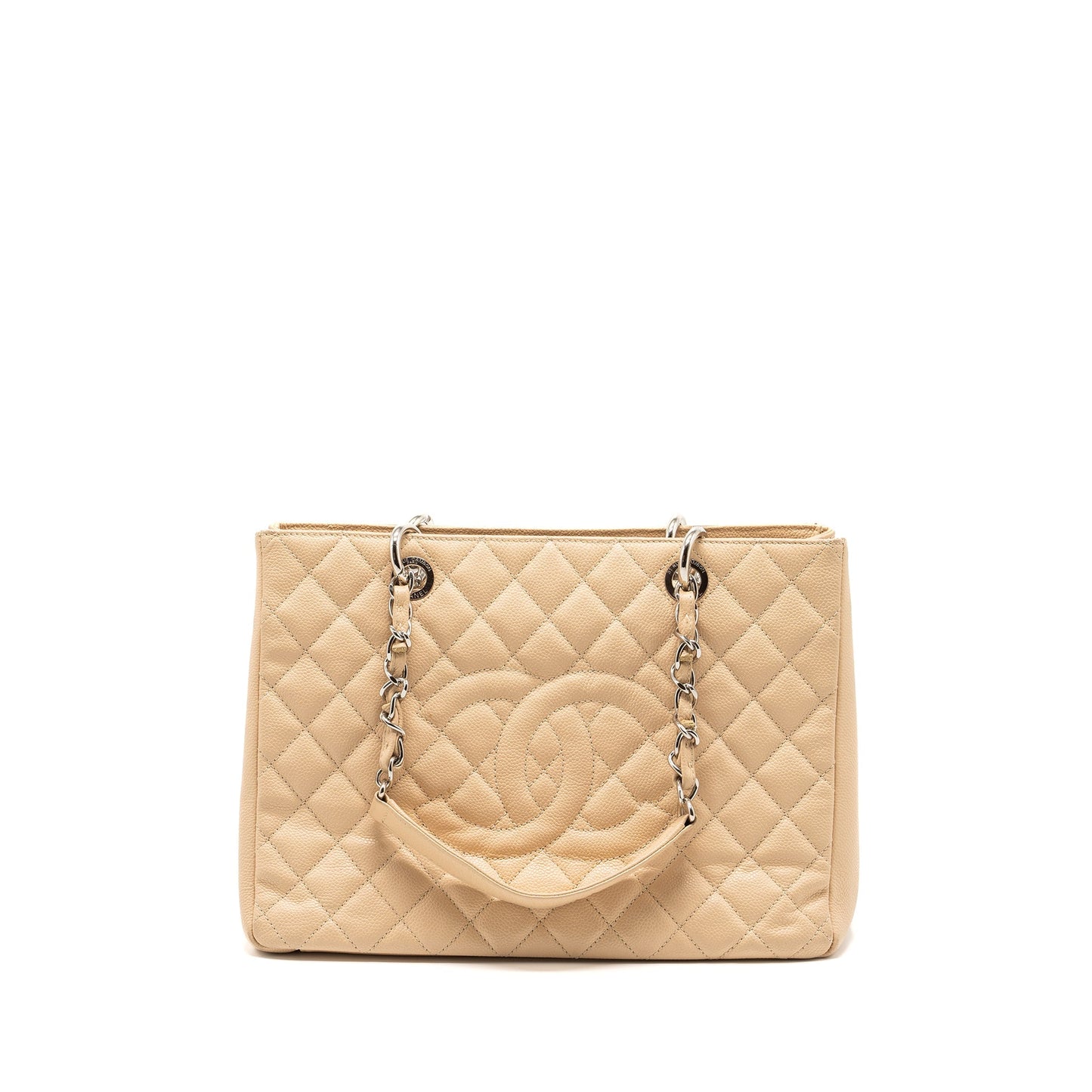 Chanel Grand Shopping Caviar SHW Beige Tote Bag Beige Shw
