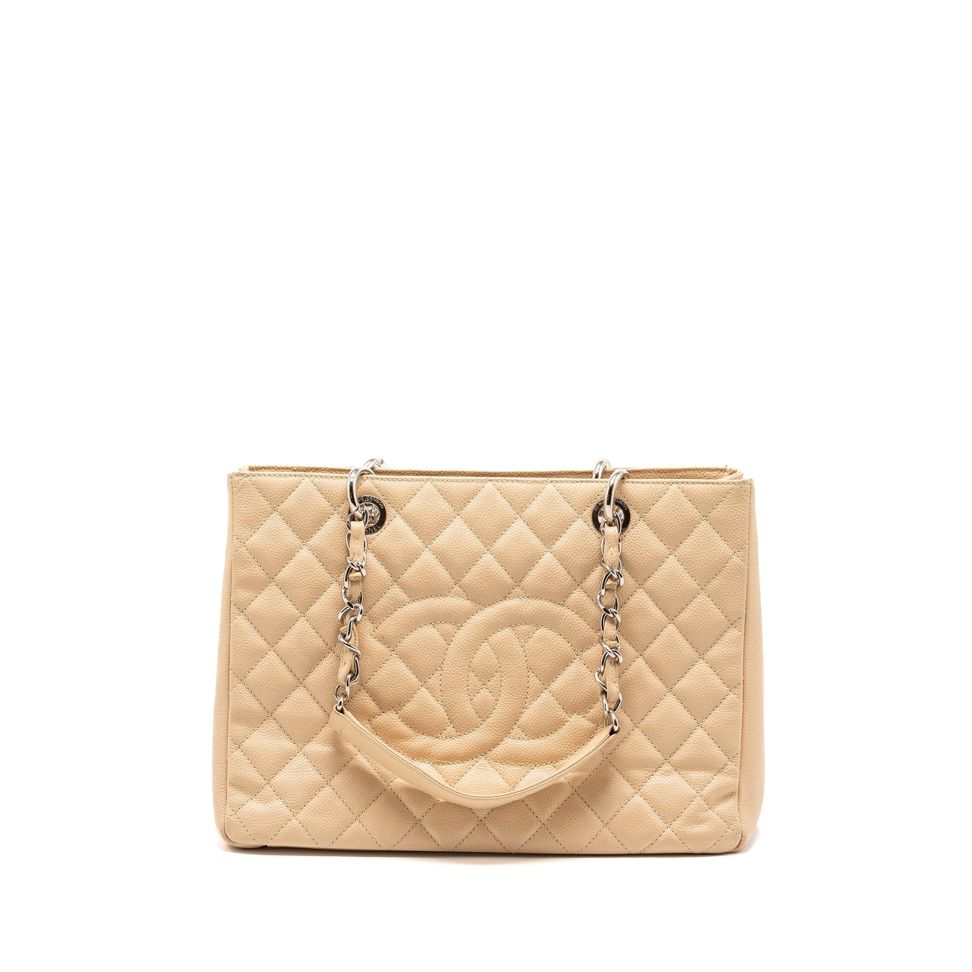 Chanel Grand Shopping Caviar SHW Beige Tote Bag Beige Shw