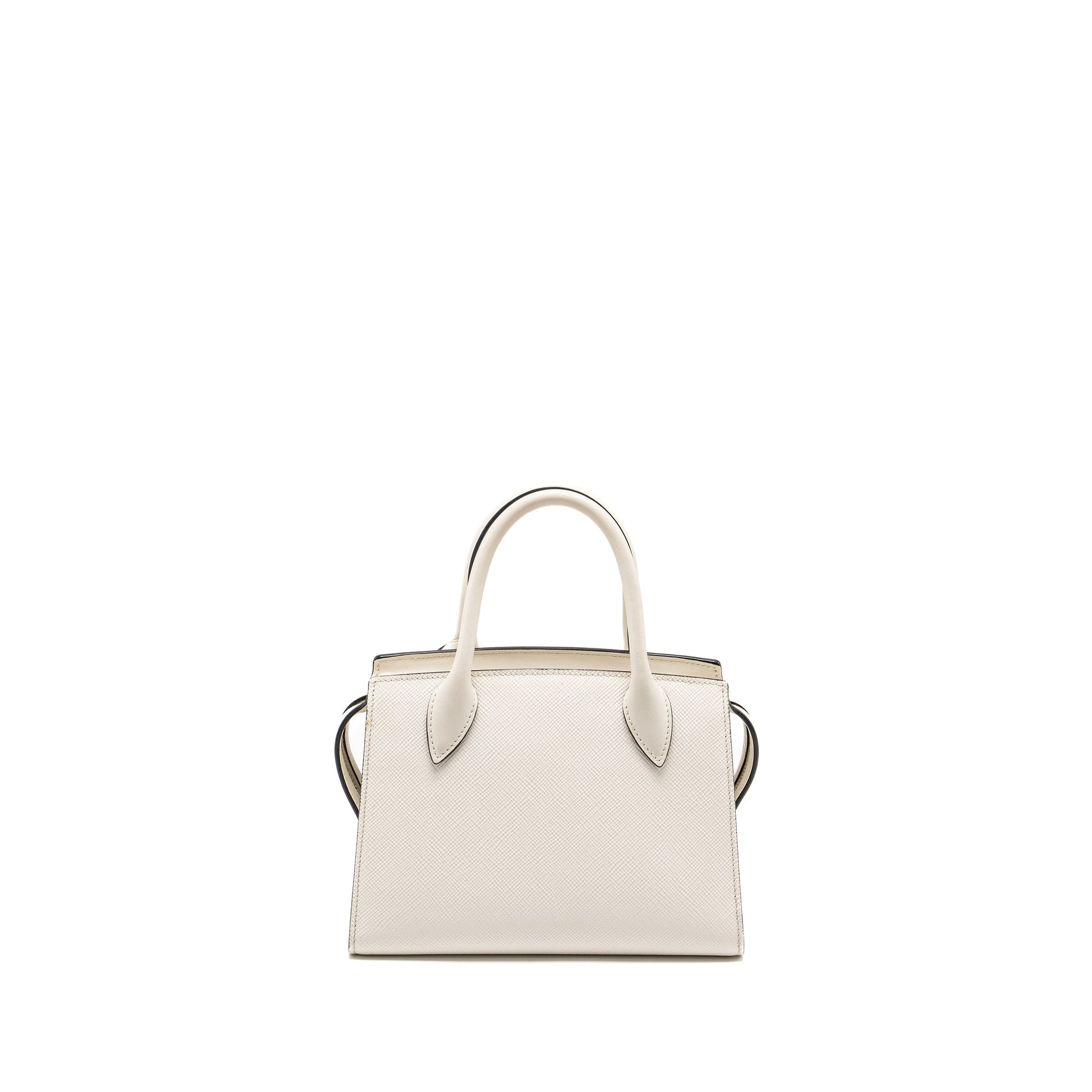 Prada Saffiano Monochrome Purse Handbag White Travel Bag