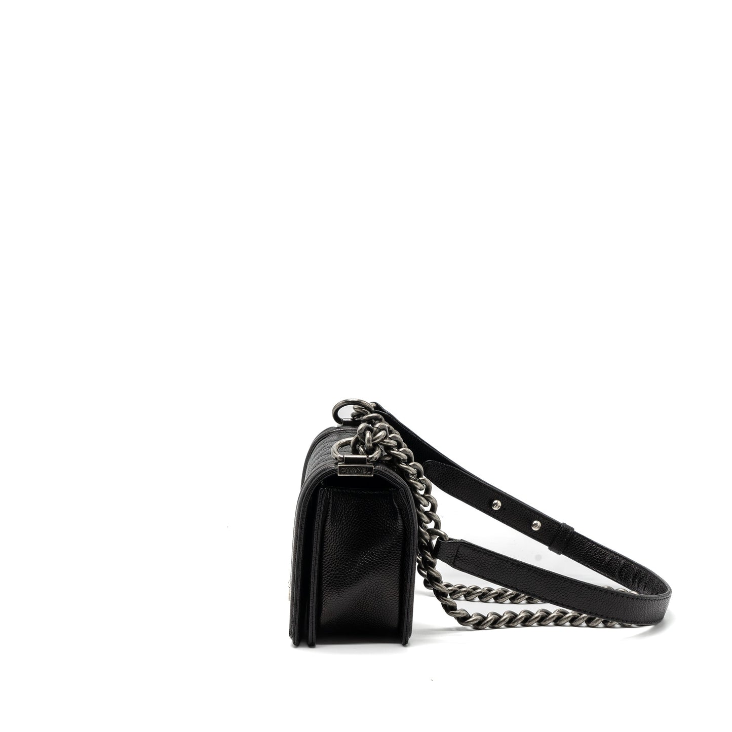 Chanel boy caviar ruthenium hardware Black Small Handbag