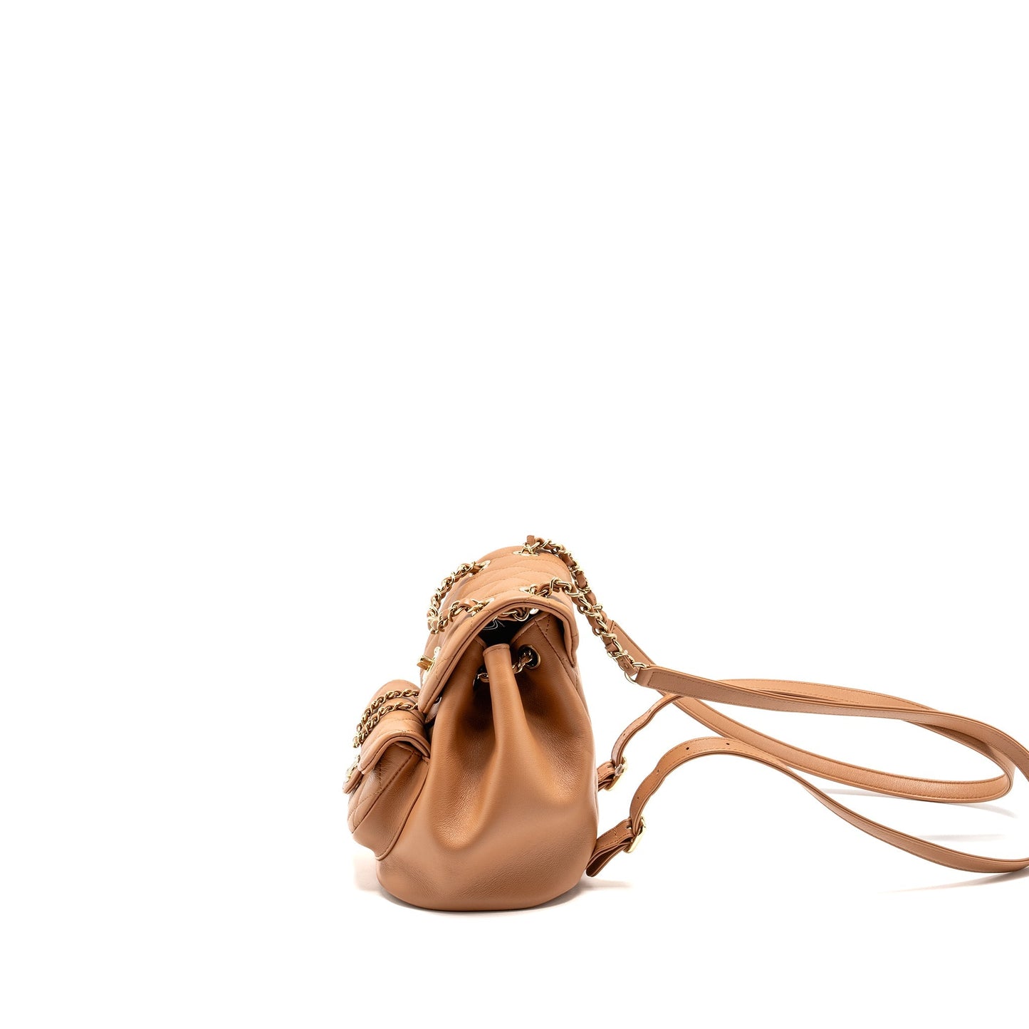 Chanel 24p Duma Backpack Calfskin Caramel LGHW