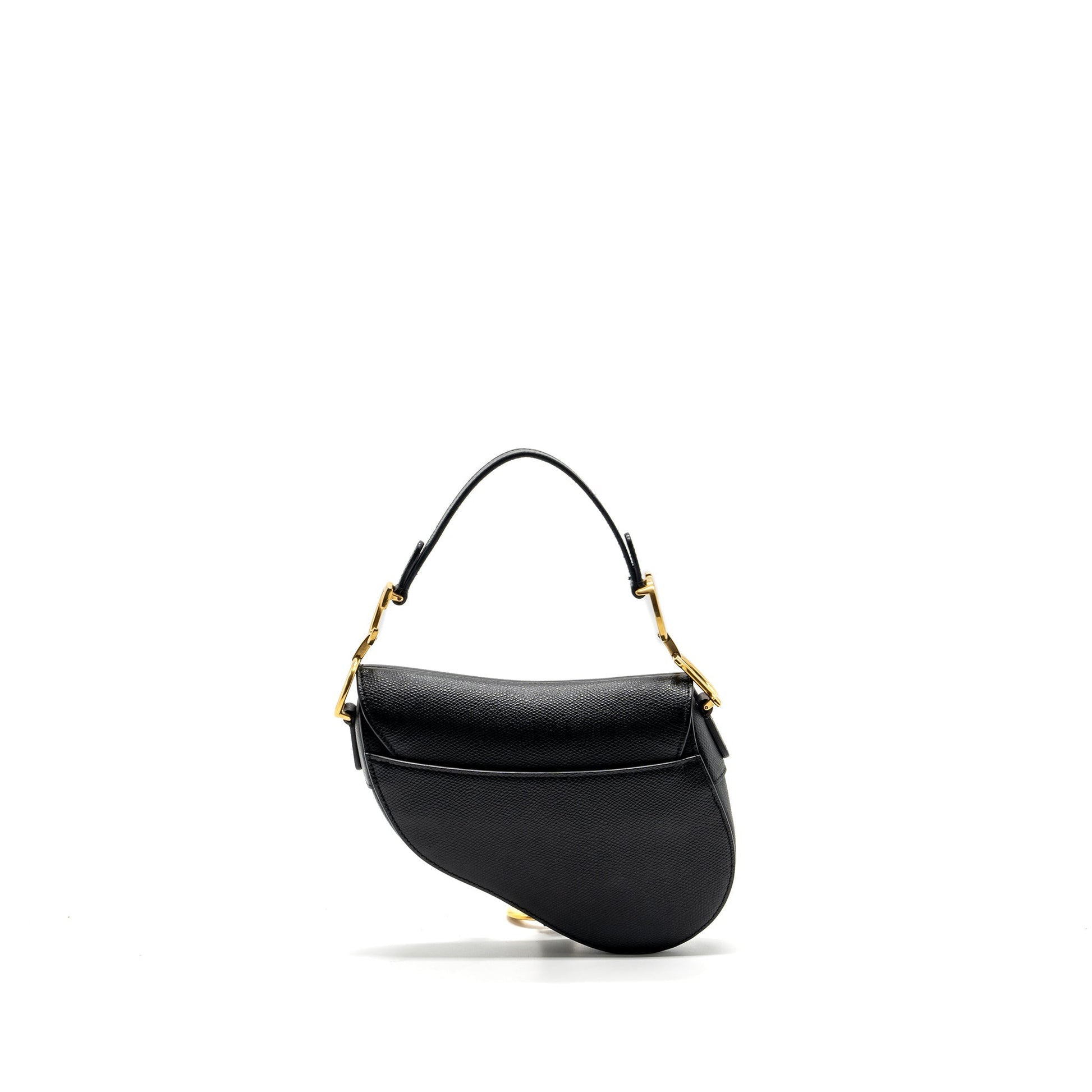 Dior Saddle Purse Grained Calfskin Handbag Black Mini Travel Bag