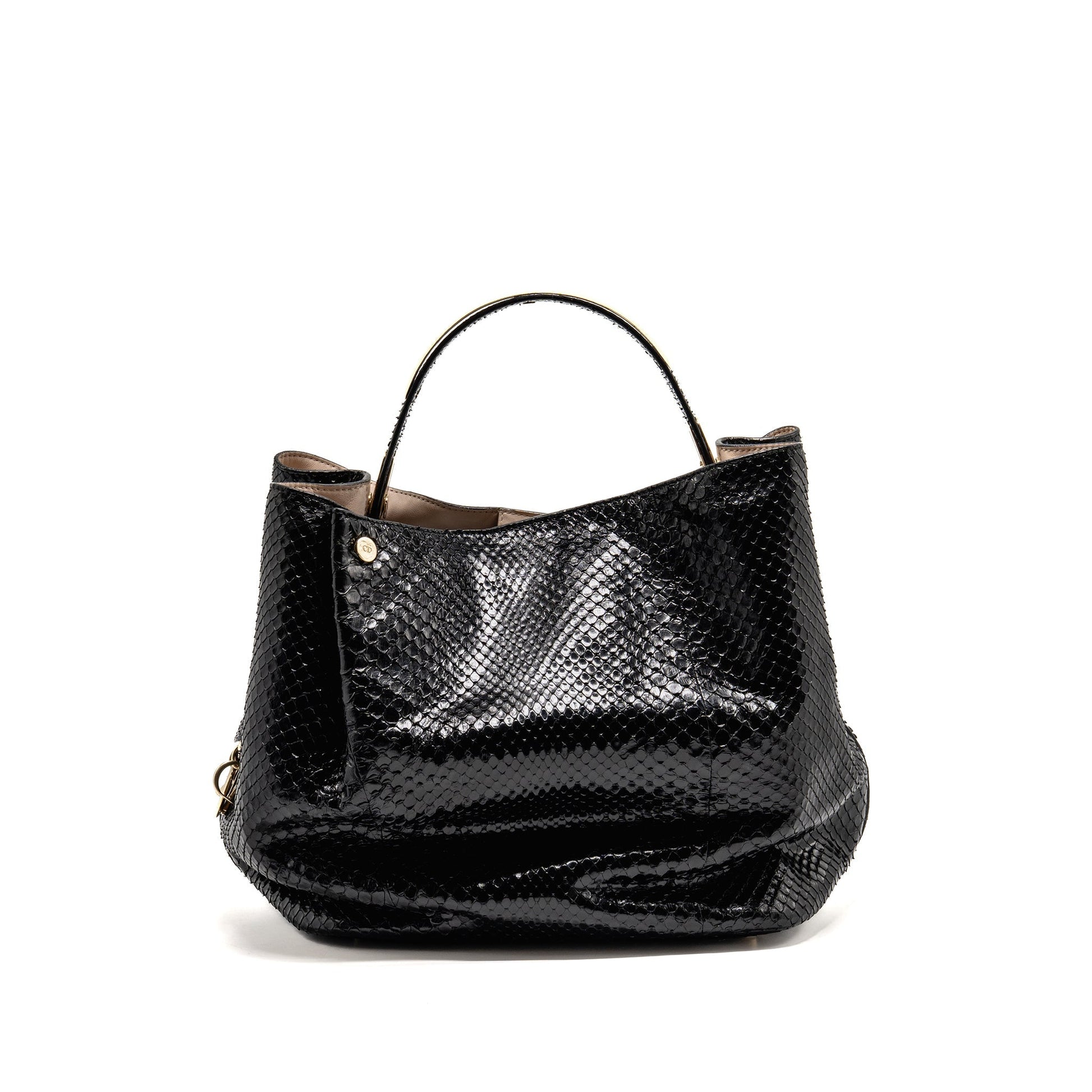 Dior ific Tote Purse Python Handbag Leather Black Tote Bag
