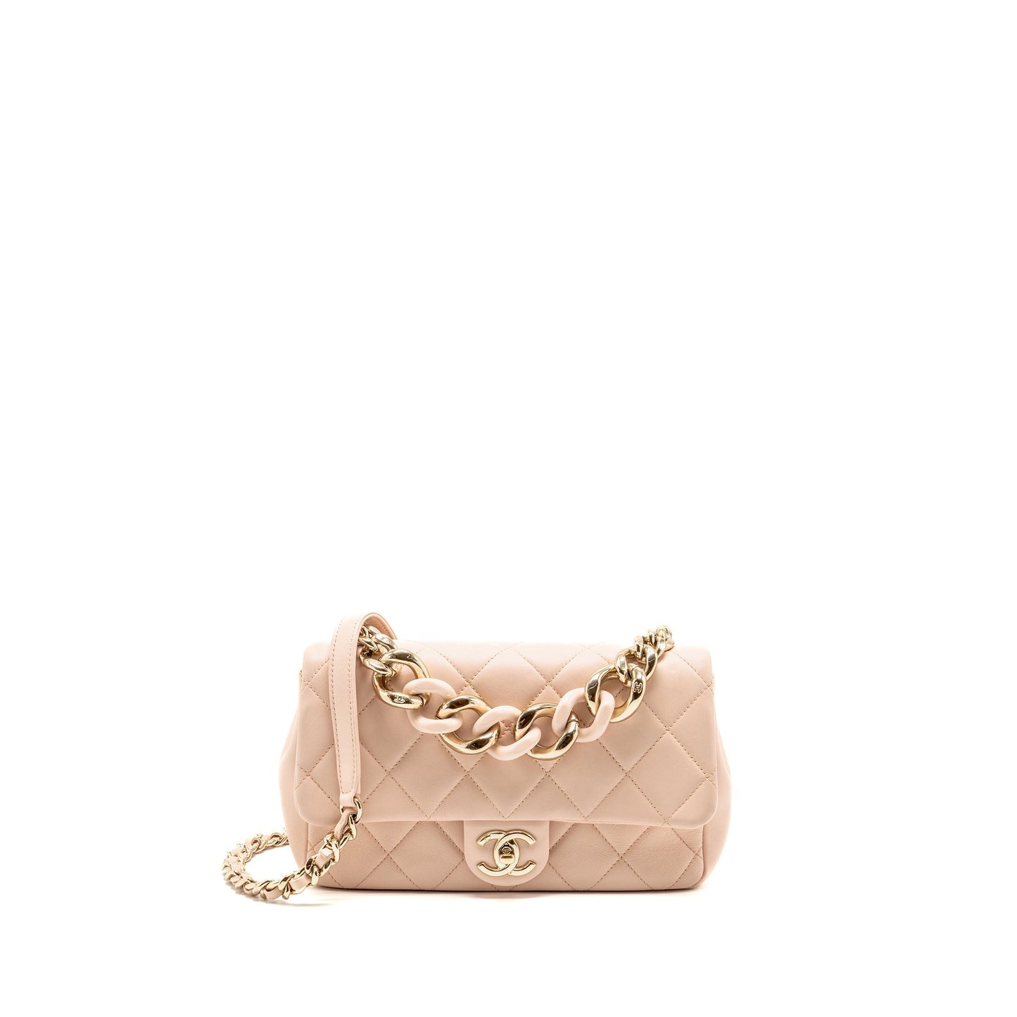 Chanel Giant Top Handle Rectangular Flap Lambskin Pink Shoulder Bag